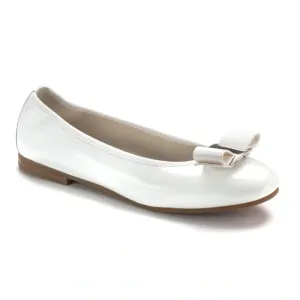 1067 - White Patent Leather Flats for Girl by London Kids