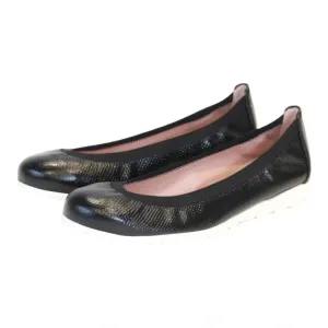 46607 - Black Soft Leather Flats for Teen/Women by Pretty Ballerinas