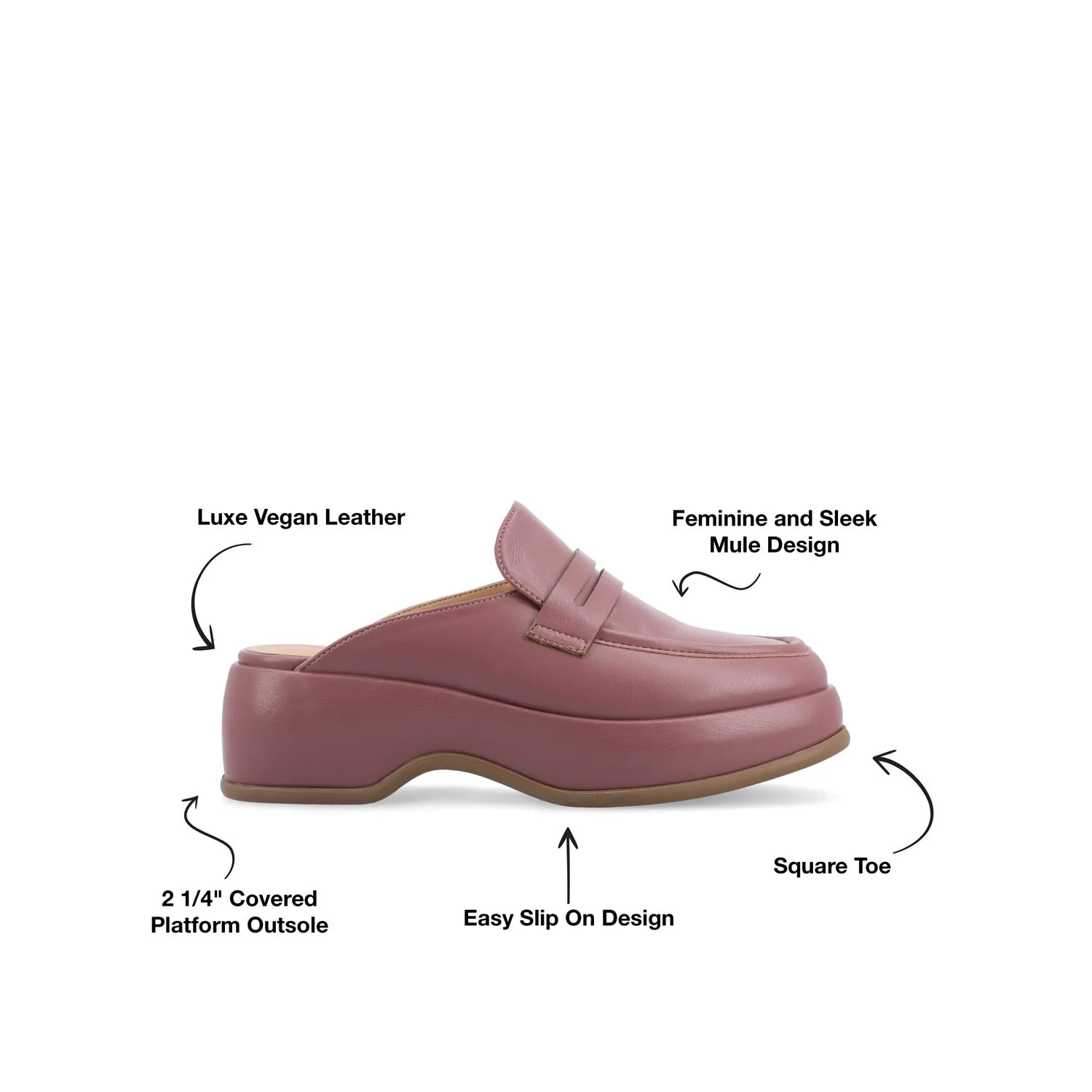 ANTONINA  MULED FLATS IN FAUX LEATHER