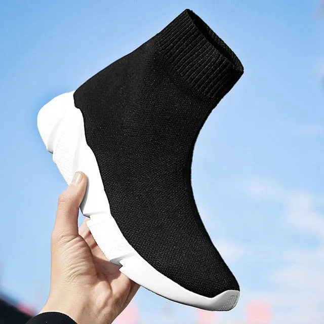 ASHORESHOP Women Slip on Sock Sneaker Ankle Boots