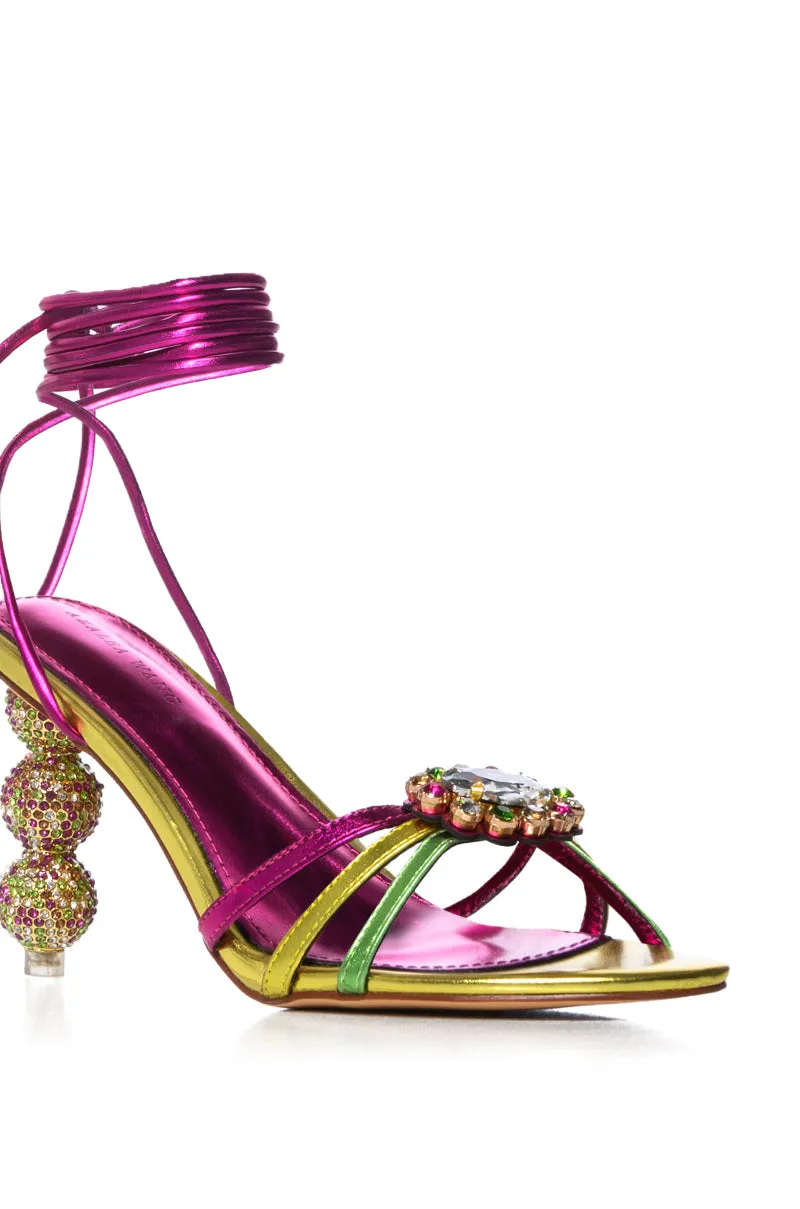 AZALEA WANG AUBRIELLE MULTI NOVELTY HEEL SANDAL