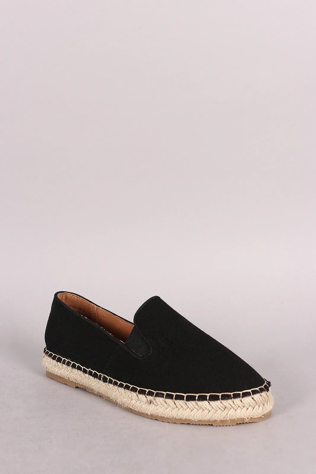 Bamboo Canvas Smoking Slip-On Espadrille Flat