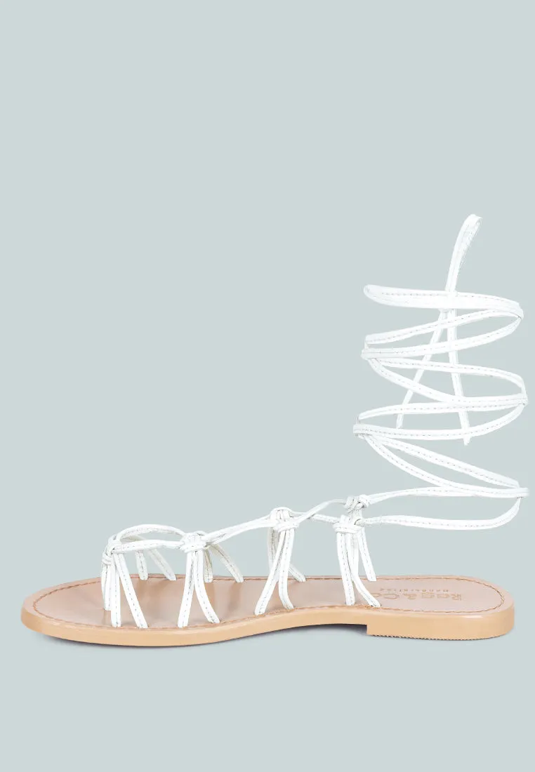 Baxea Handcrafted Tie Up String Flats