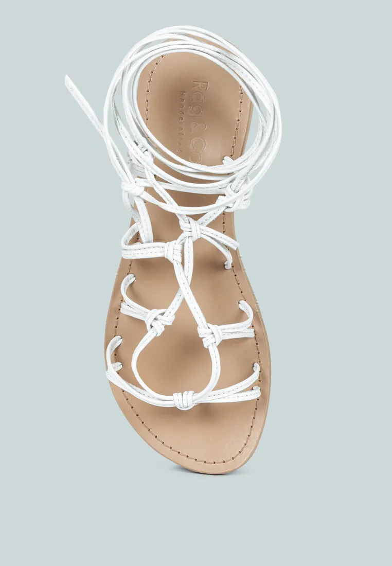 Baxea Handcrafted Tie Up String Flats