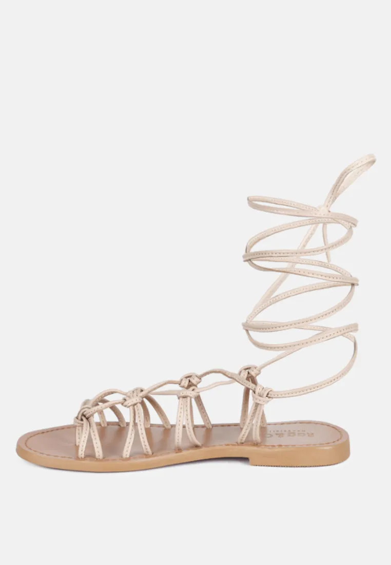 Baxea Handcrafted Tie Up String Flats