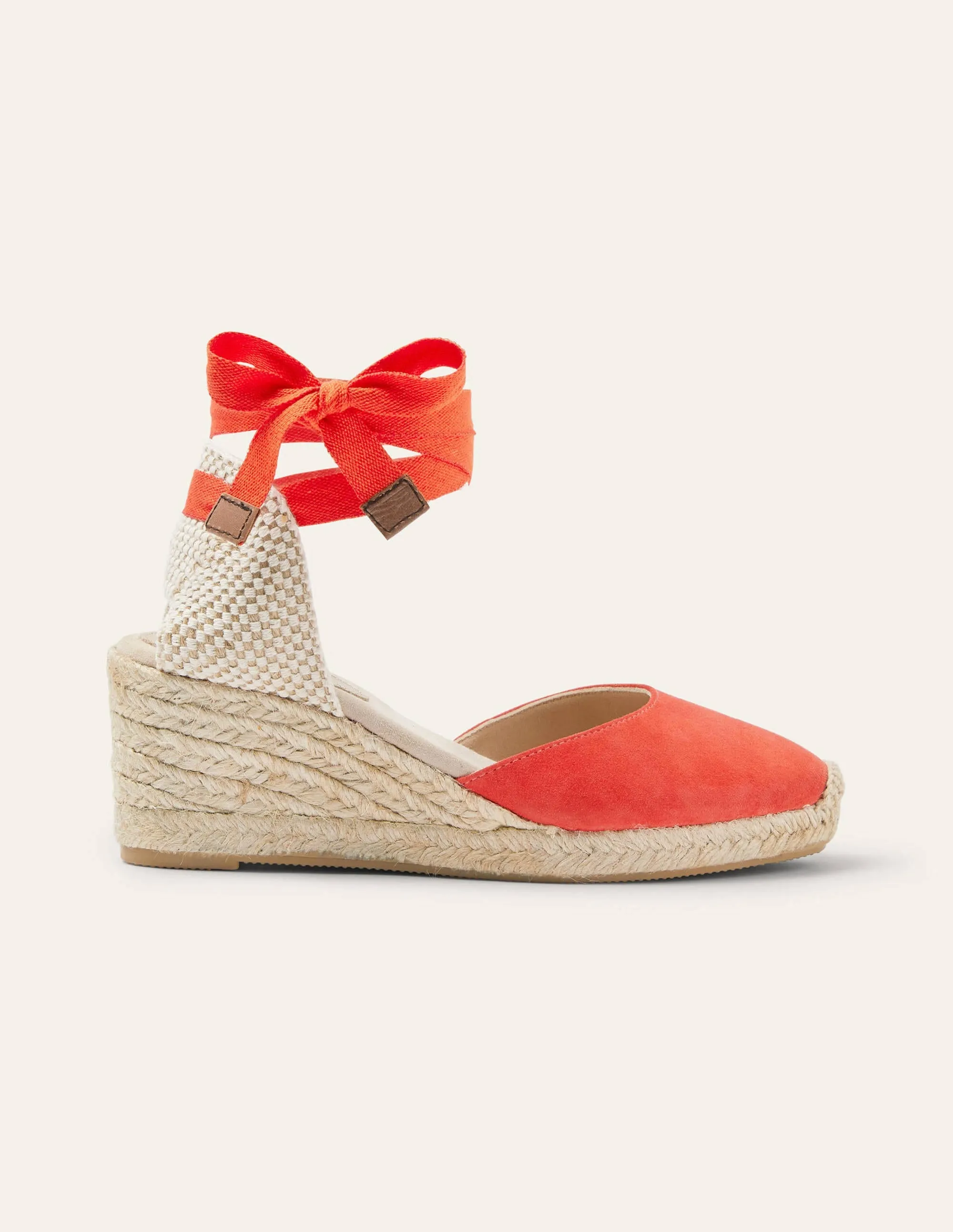 Cassie Espadrille Wedge-Cherry Red