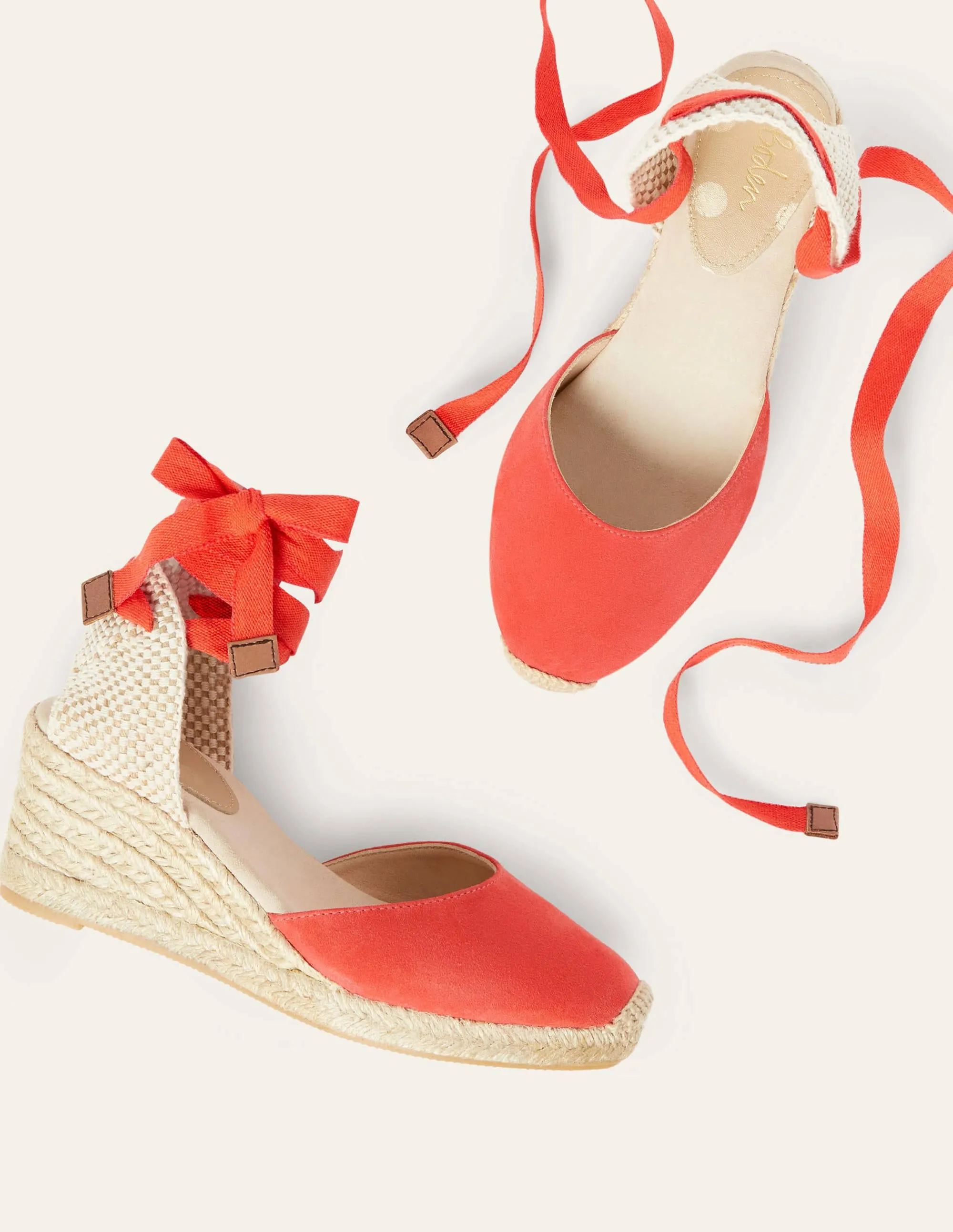 Cassie Espadrille Wedge-Cherry Red