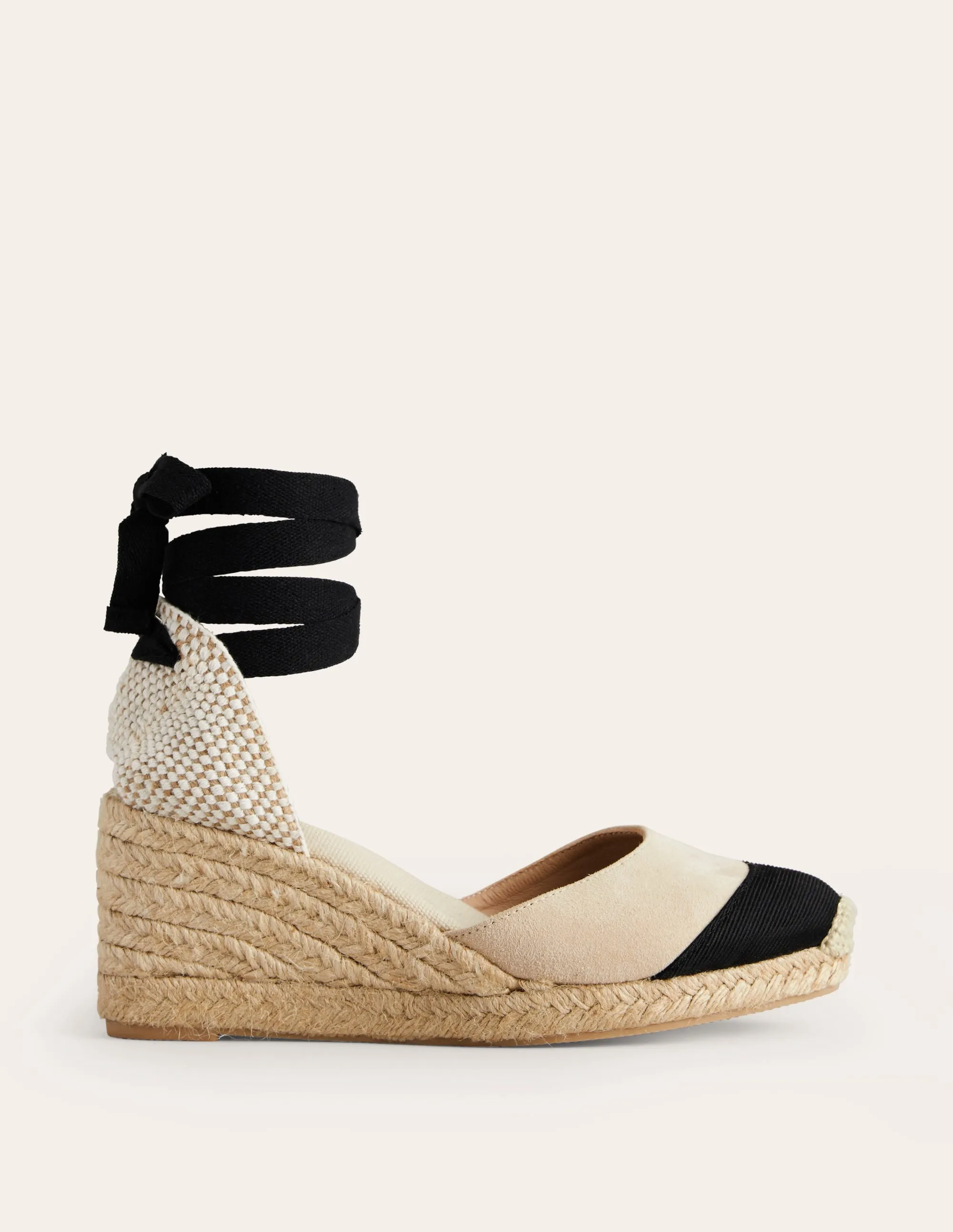 Cassie Espadrille Wedge-Oatmeal/ Black