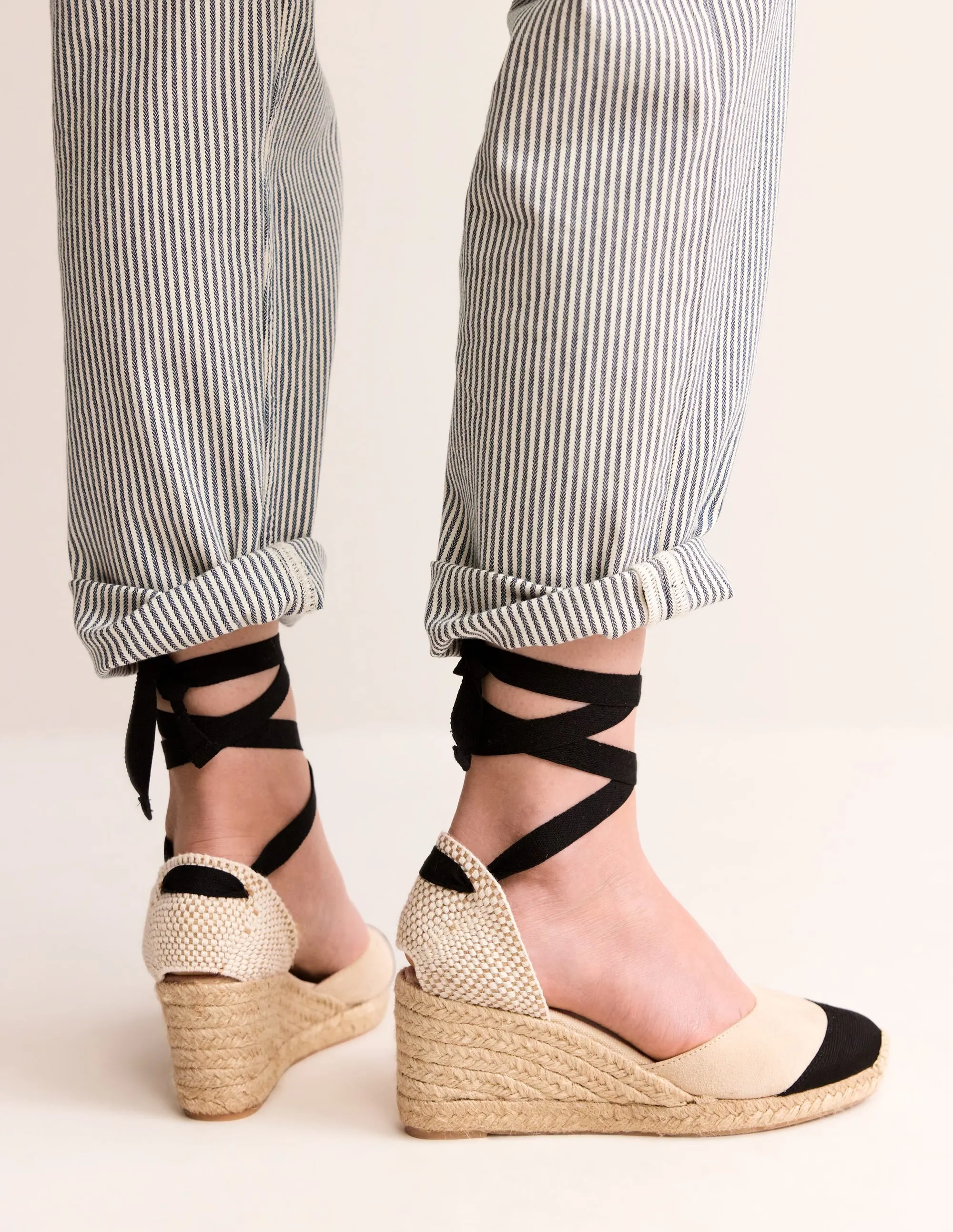 Cassie Espadrille Wedge-Oatmeal/ Black