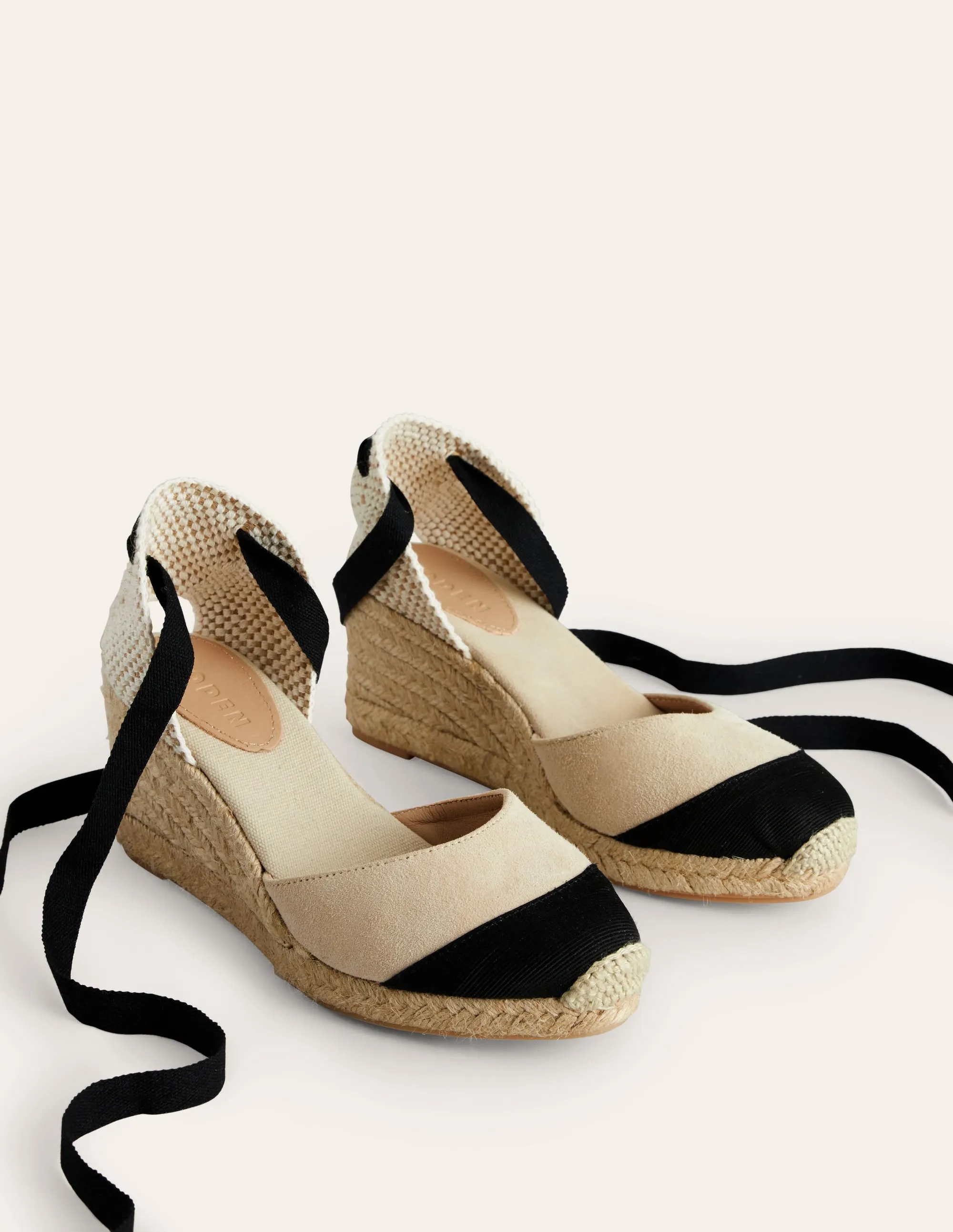 Cassie Espadrille Wedge-Oatmeal/ Black