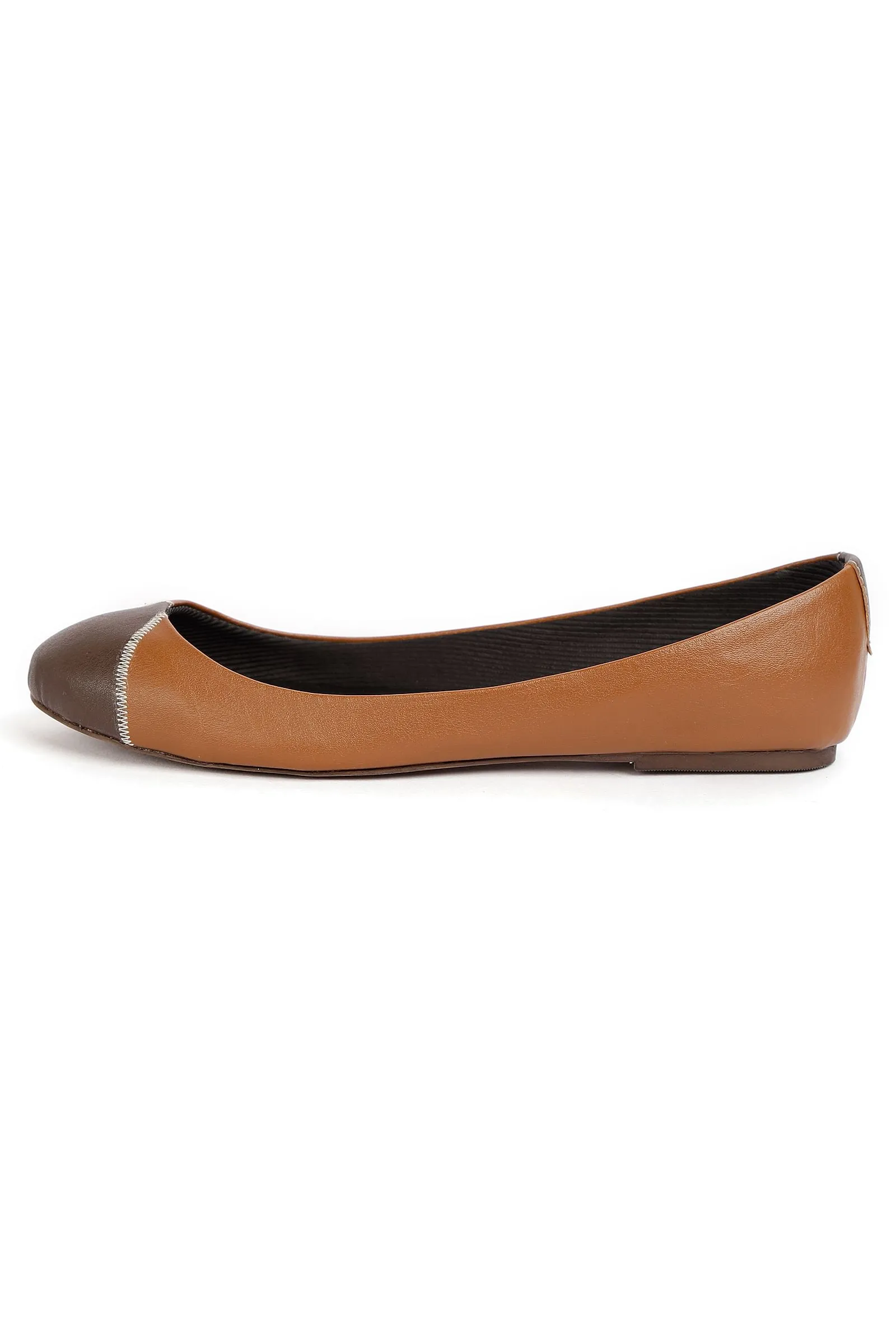 Chocolate Brown Cruelty Free Leather Flat Ballerinas