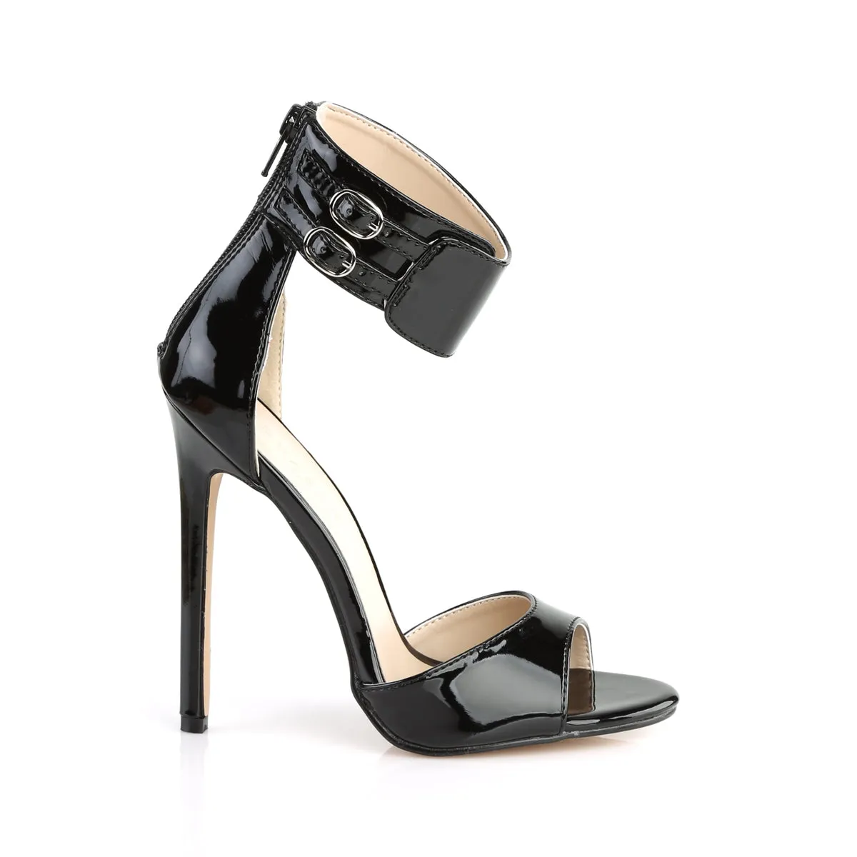 Dual Buckled Ankle Strap Sandals Black