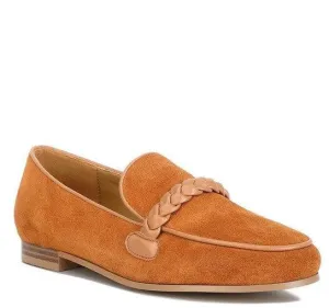 Echo Suede Leather Braided Detail Loafers