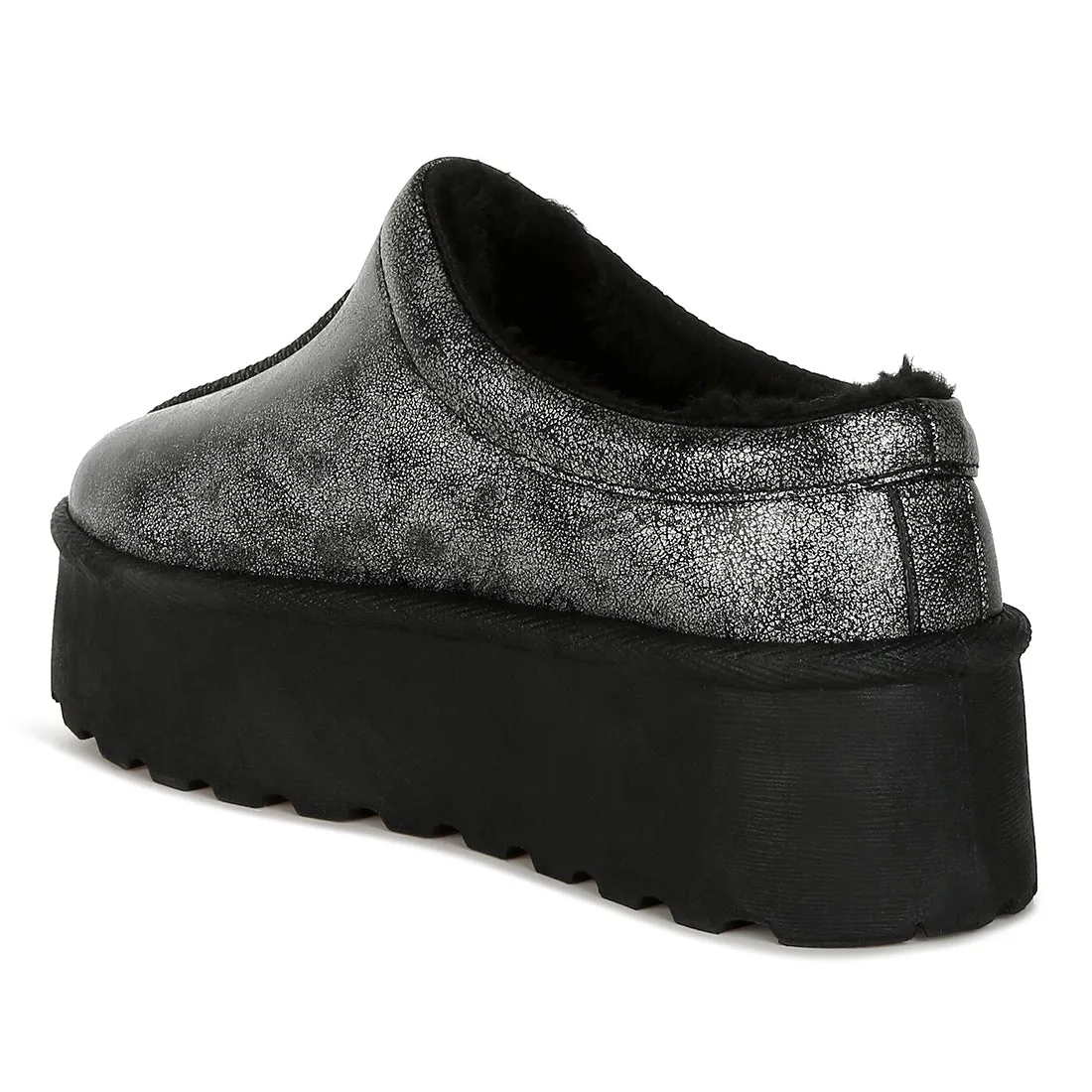 Faux Leather Platform Classic Slip-On