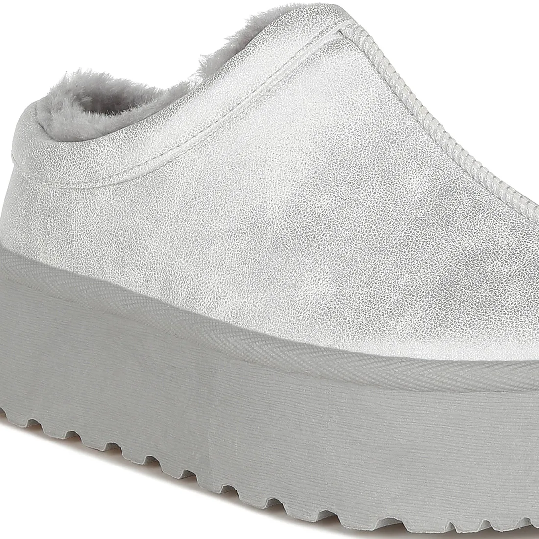 Faux Leather Platform Classic Slip-On