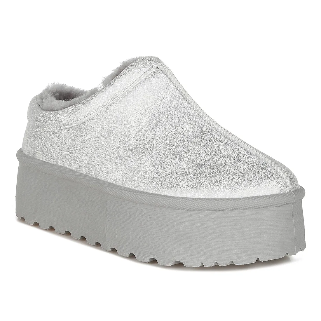 Faux Leather Platform Classic Slip-On