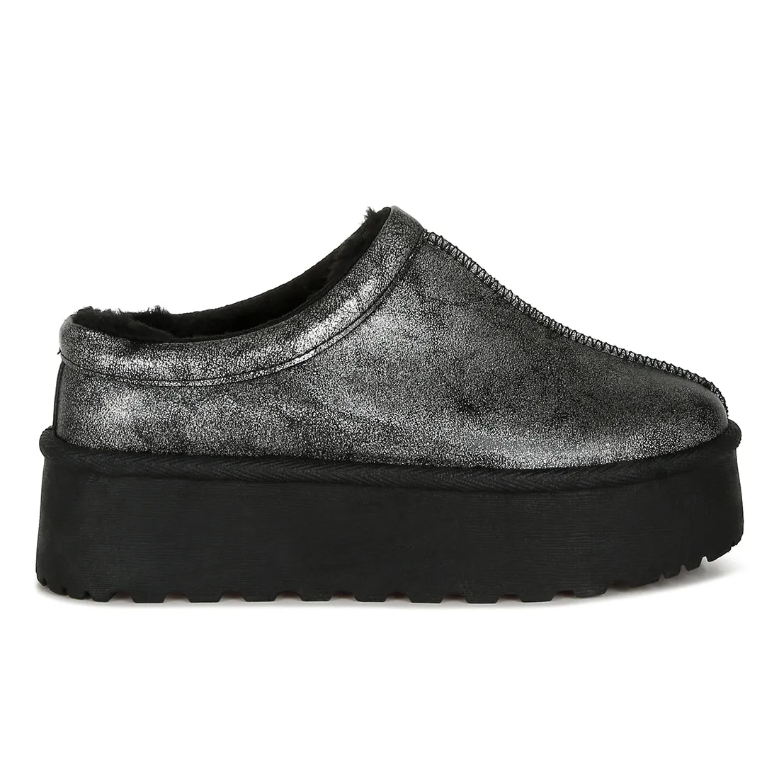 Faux Leather Platform Classic Slip-On