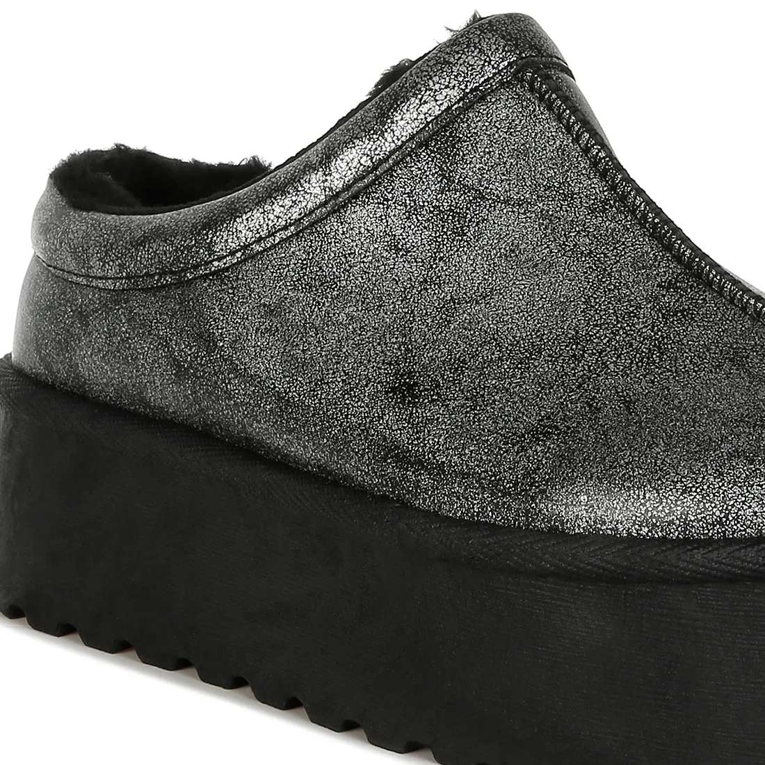 Faux Leather Platform Classic Slip-On