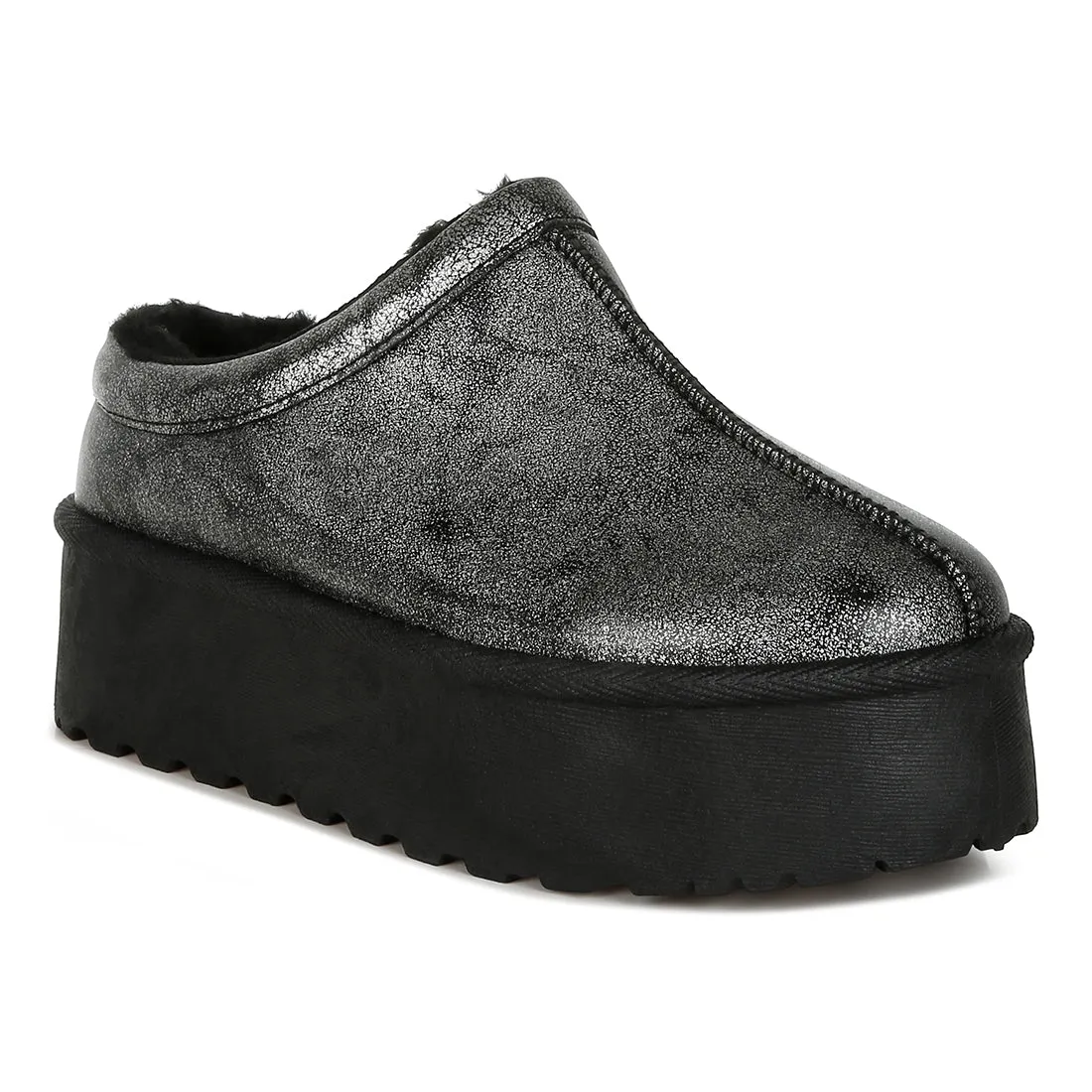 Faux Leather Platform Classic Slip-On