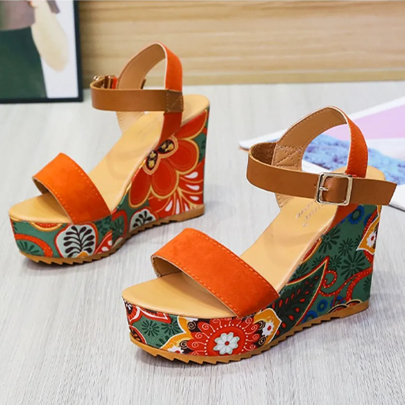 Funki Buys | Shoes | Women's Floral Platform Wedge Sandals