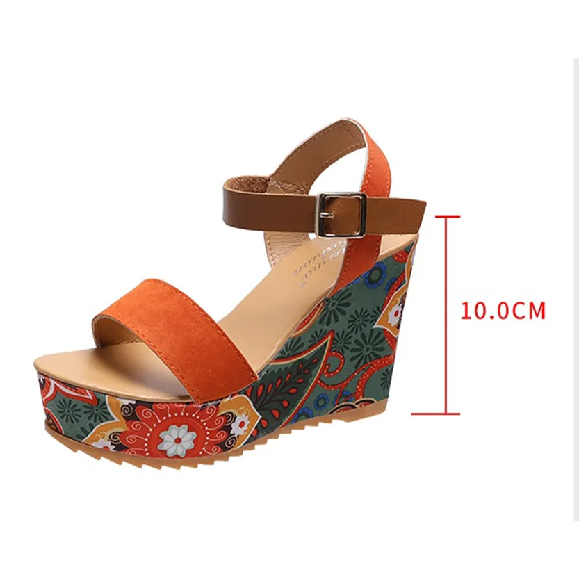 Funki Buys | Shoes | Women's Floral Platform Wedge Sandals