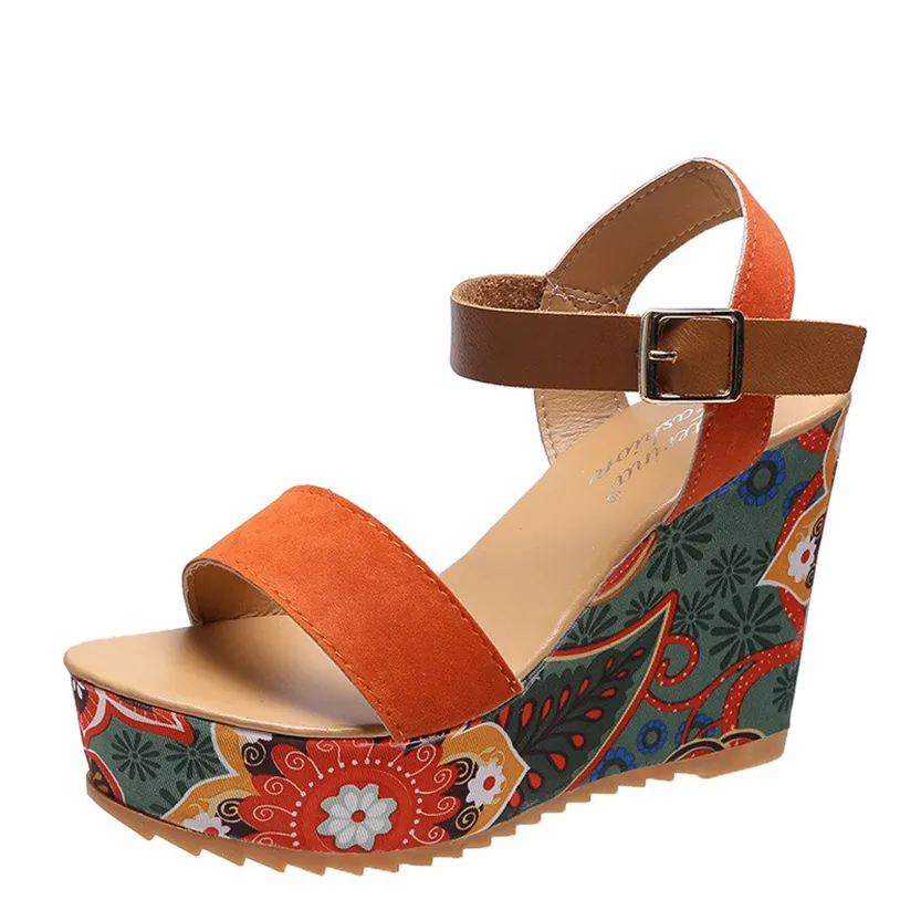 Funki Buys | Shoes | Women's Floral Platform Wedge Sandals