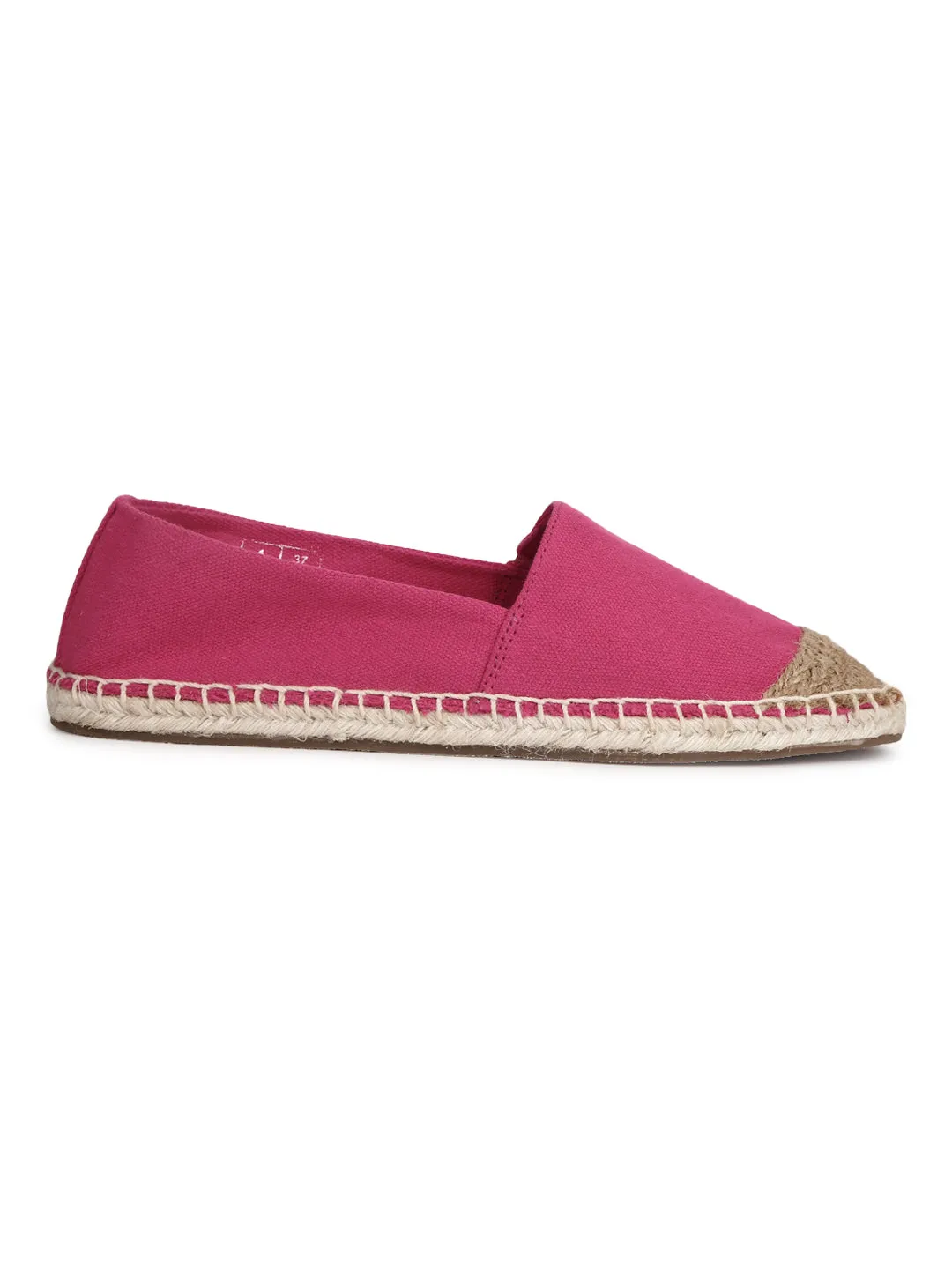 Fuschia Canvas Slip On Espadrilles