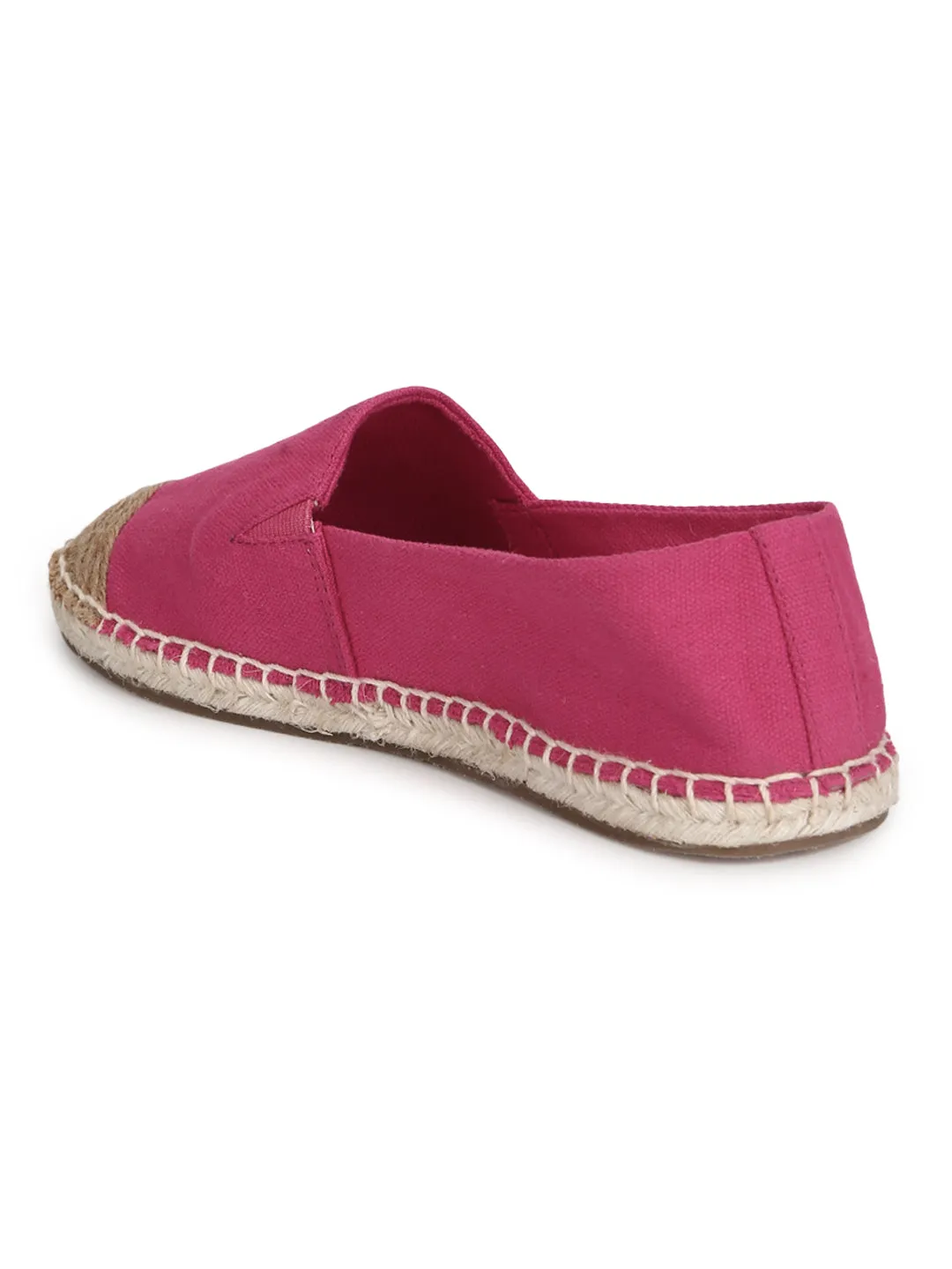 Fuschia Canvas Slip On Espadrilles