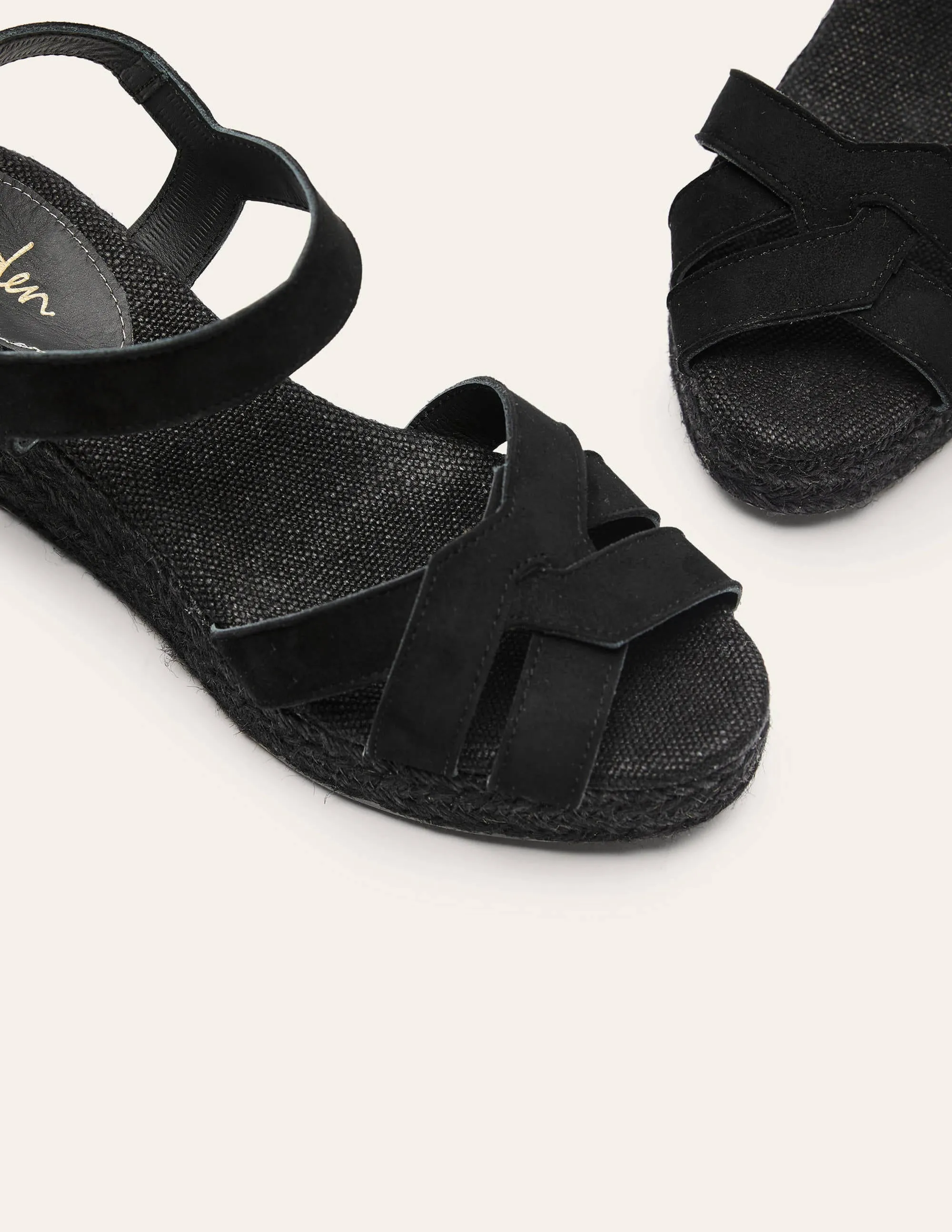 Geometric Espadrille Wedges-Black