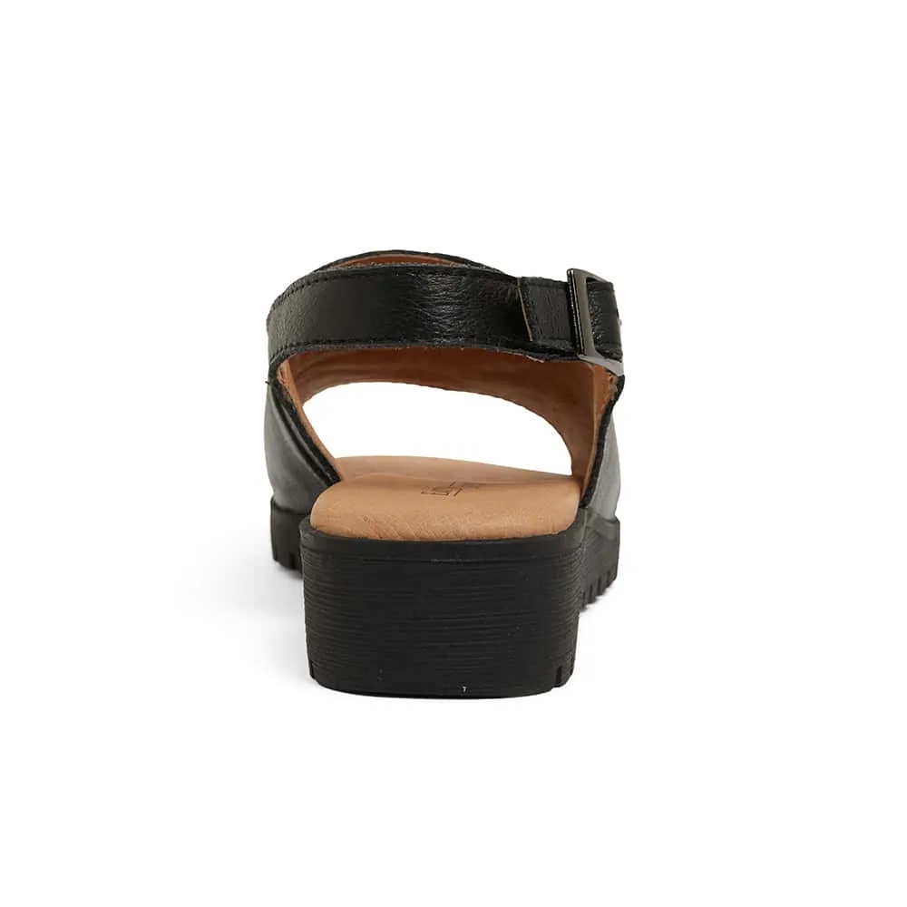 Gilmore Sandal in Black Leather