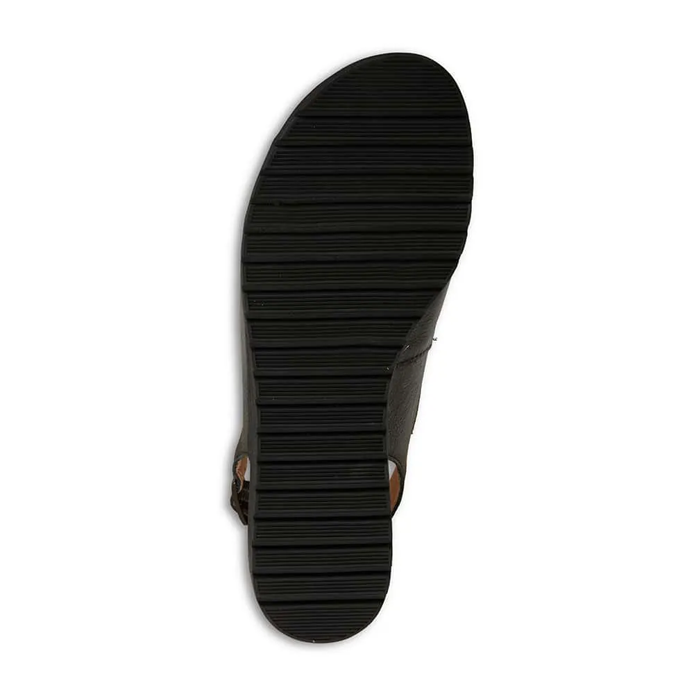 Gilmore Sandal in Black Leather