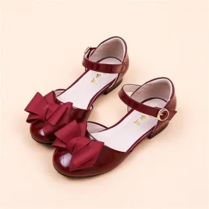 Girl's Hollow Velcro Patent Leather Sandal - GlamzLife