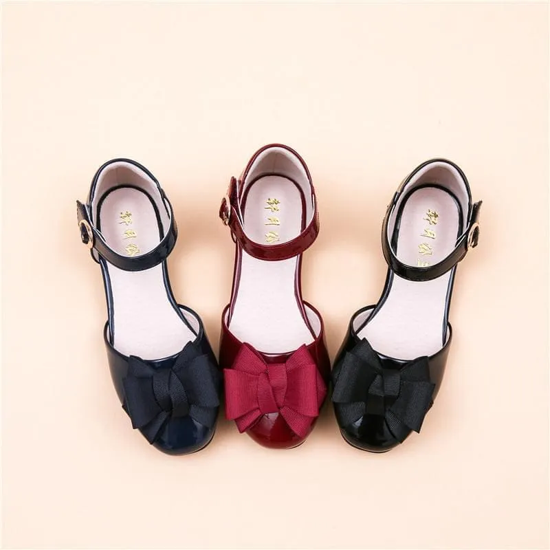 Girl's Hollow Velcro Patent Leather Sandal - GlamzLife