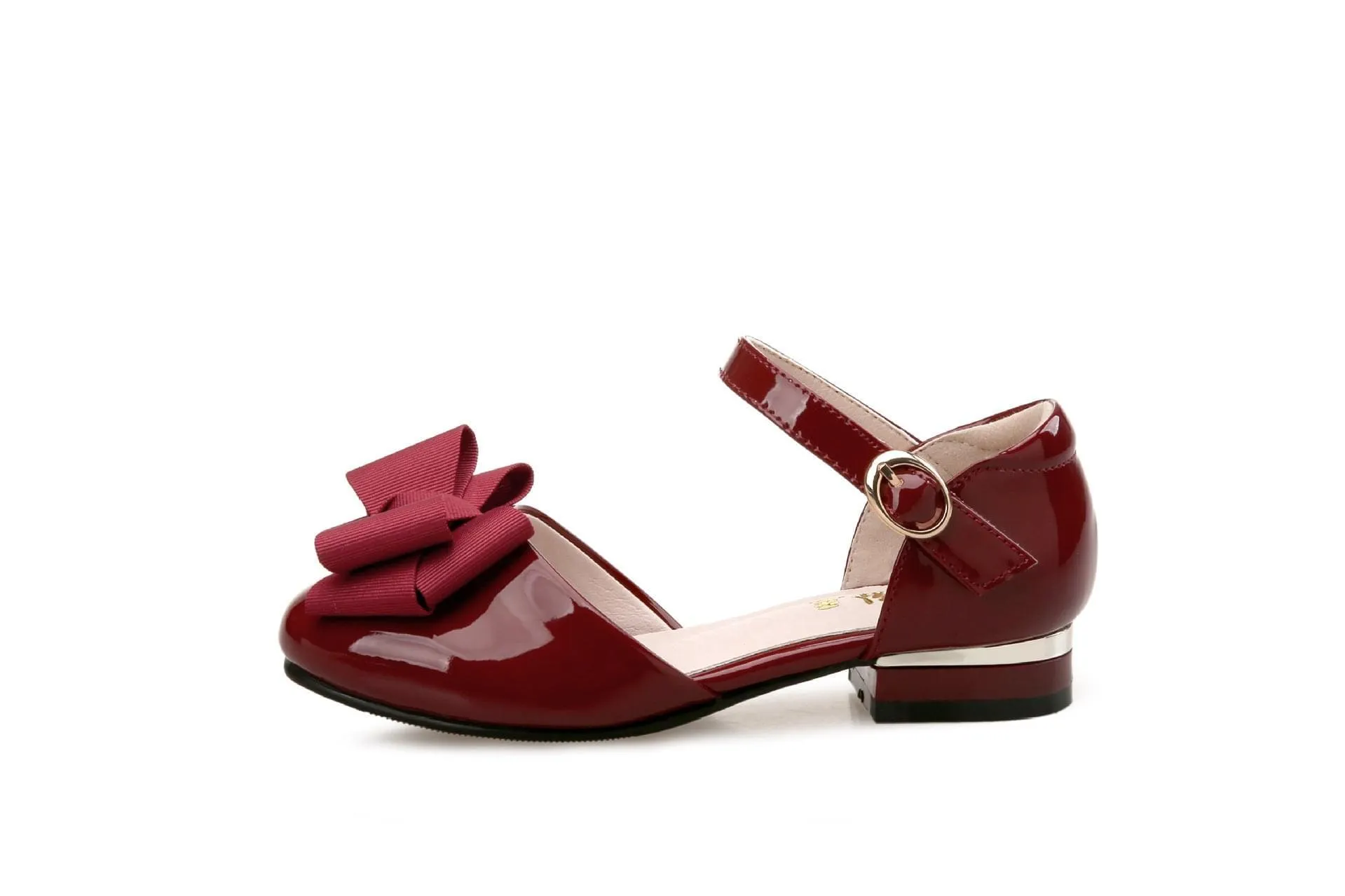 Girl's Hollow Velcro Patent Leather Sandal - GlamzLife