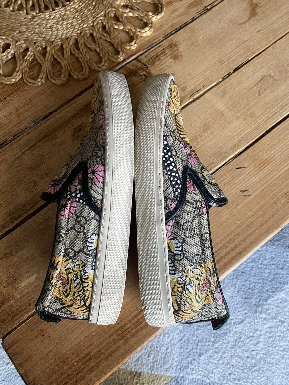 Gucci multicoloured bengal tiger slip on sneakers size UK6.5/US8.5