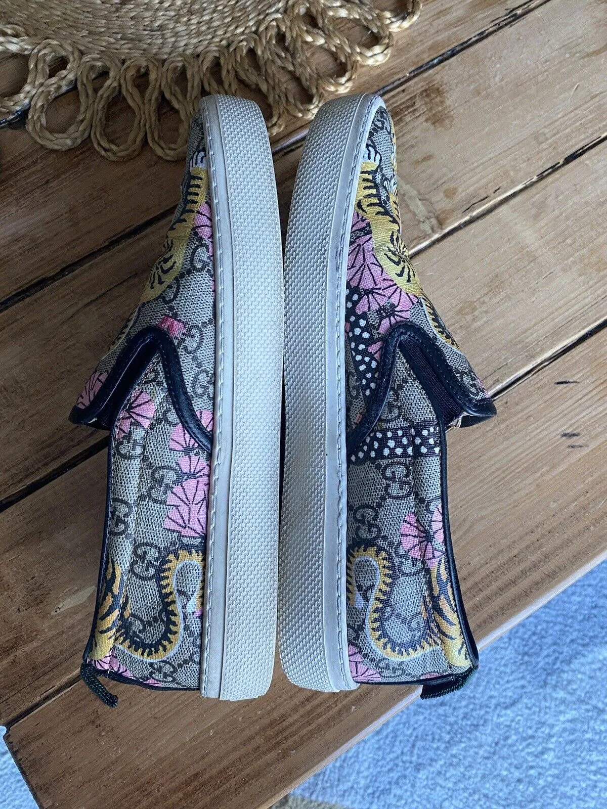 Gucci multicoloured bengal tiger slip on sneakers size UK6.5/US8.5