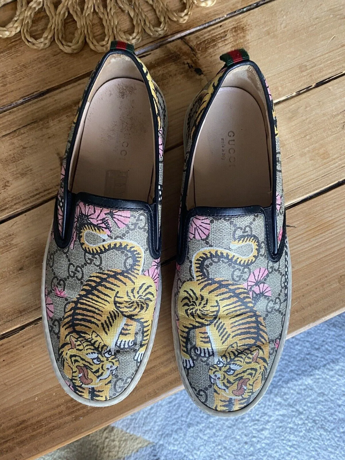 Gucci multicoloured bengal tiger slip on sneakers size UK6.5/US8.5