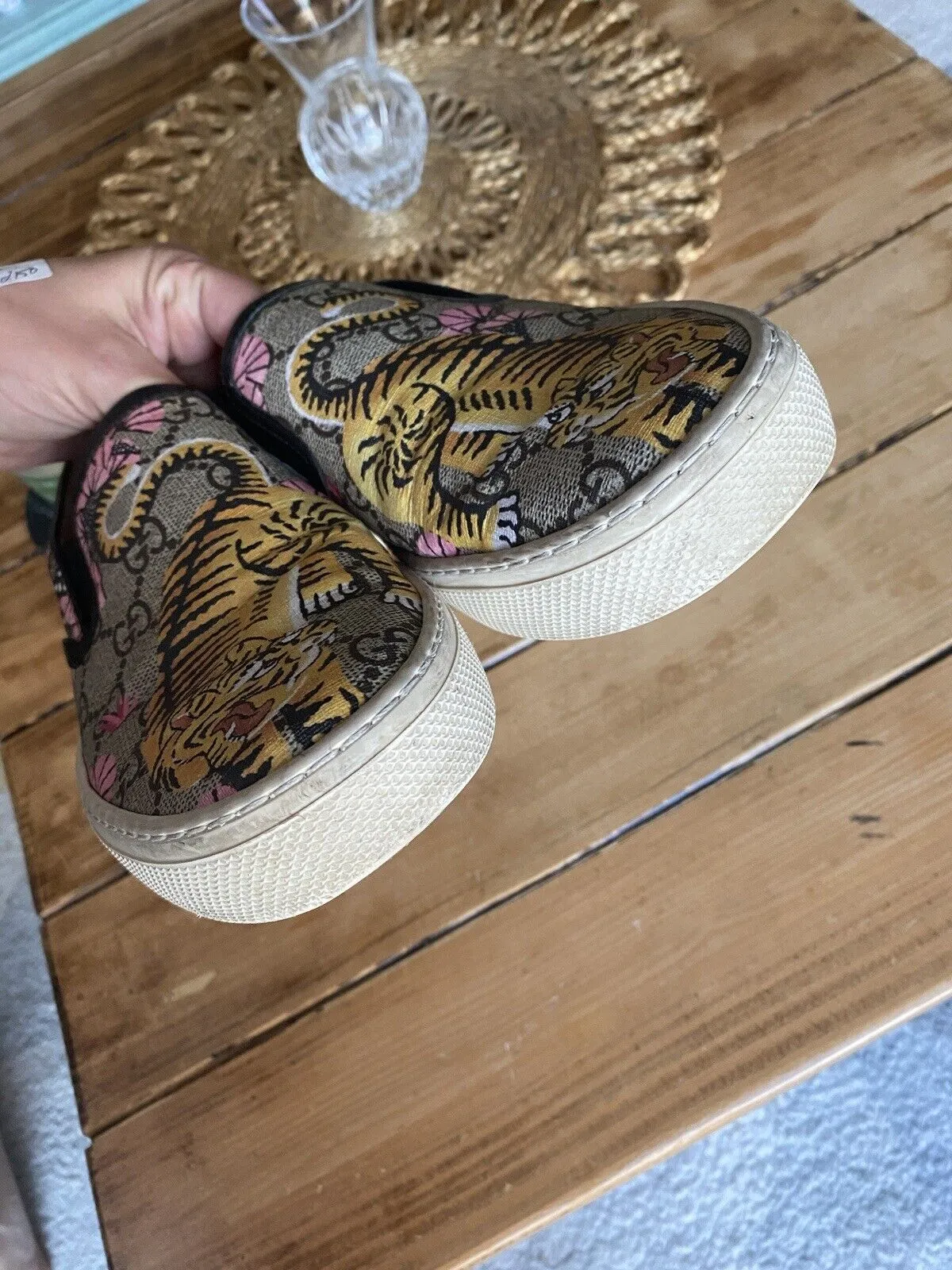 Gucci multicoloured bengal tiger slip on sneakers size UK6.5/US8.5