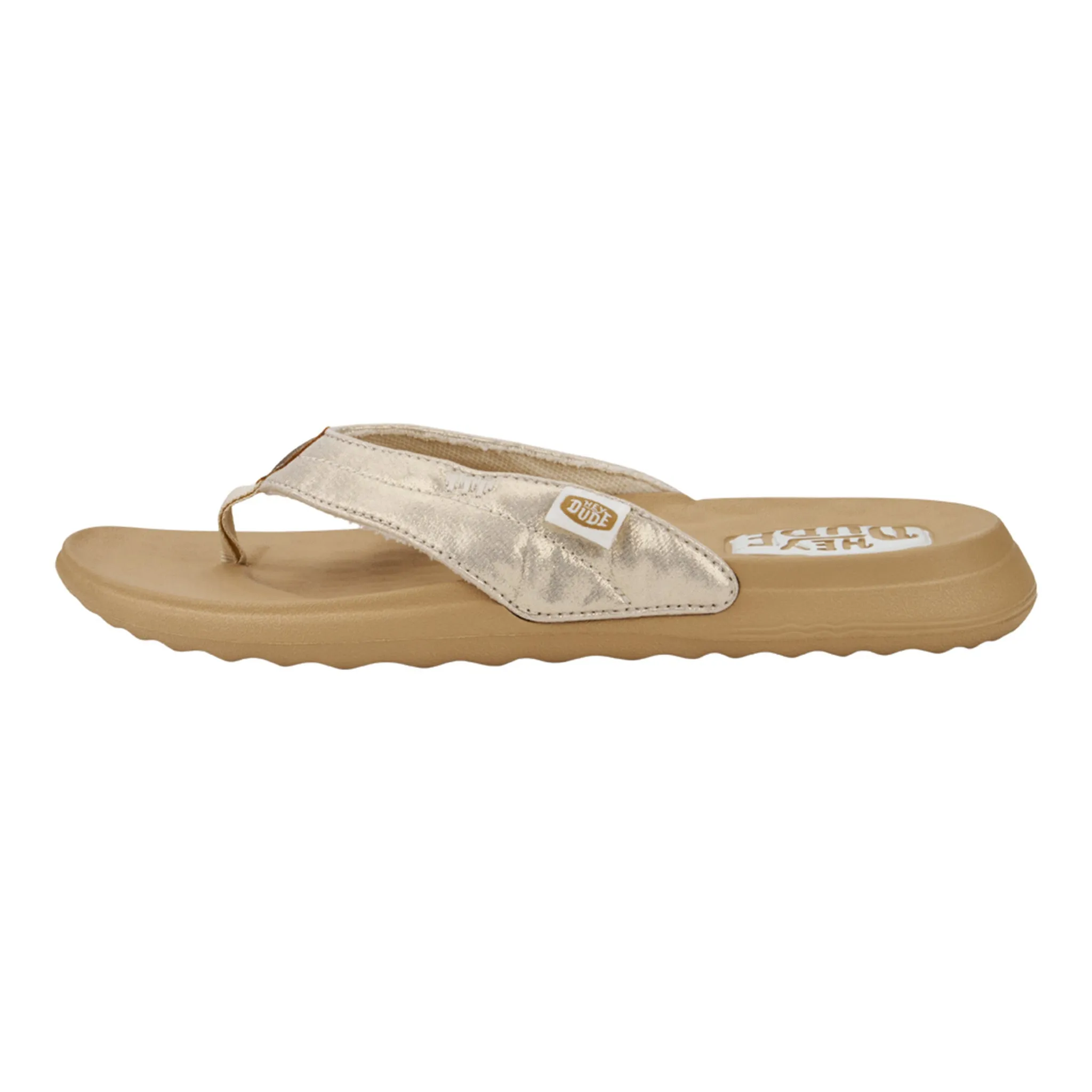 Hey Dude Women's Gold Christi Flip Flop