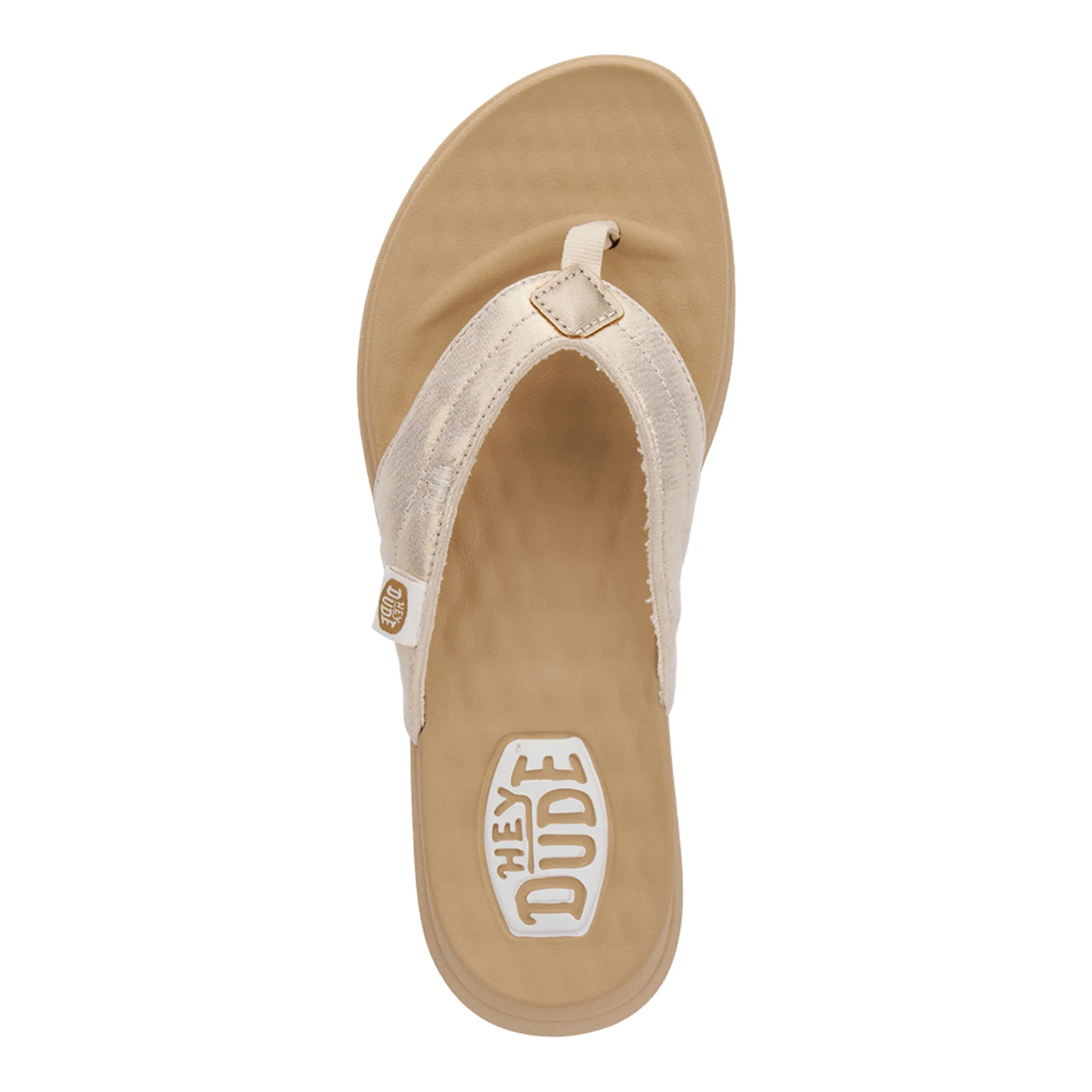 Hey Dude Women's Gold Christi Flip Flop