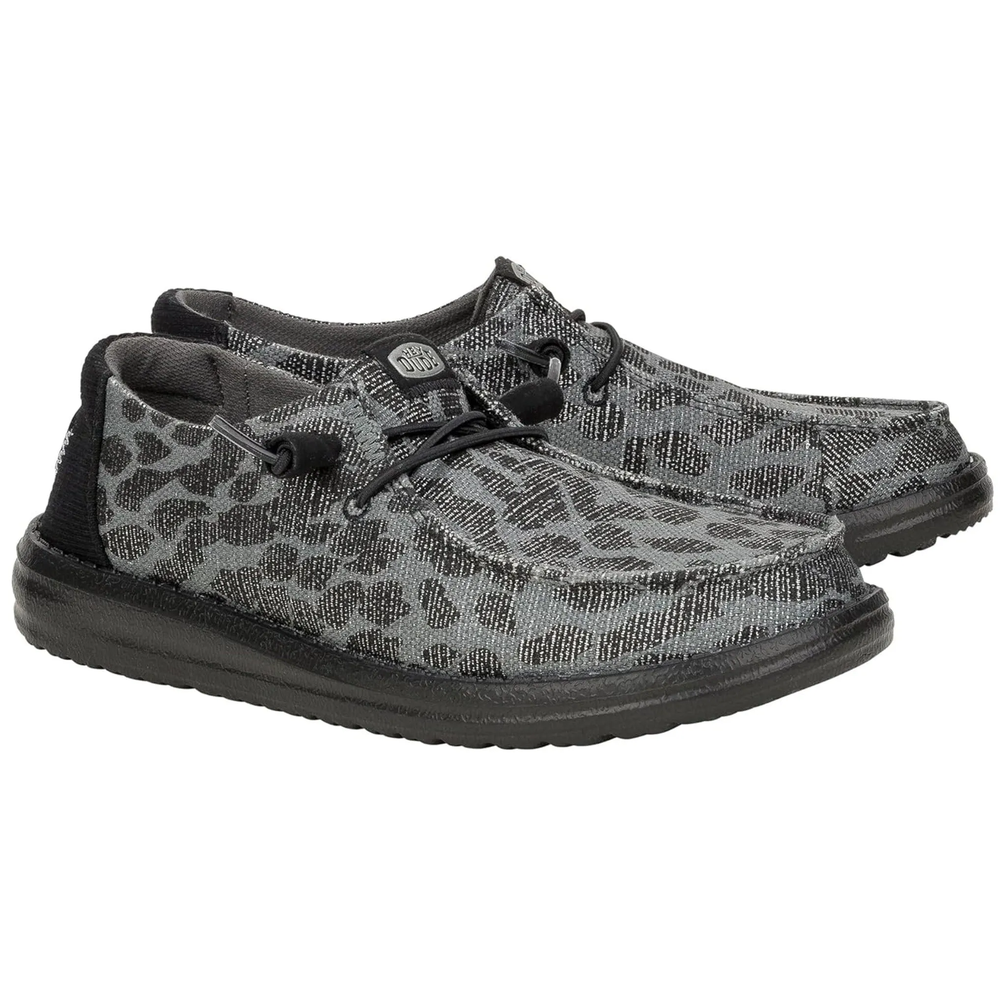 Hey Dude Women's Wendy Leopard Sparkle Black Shoes