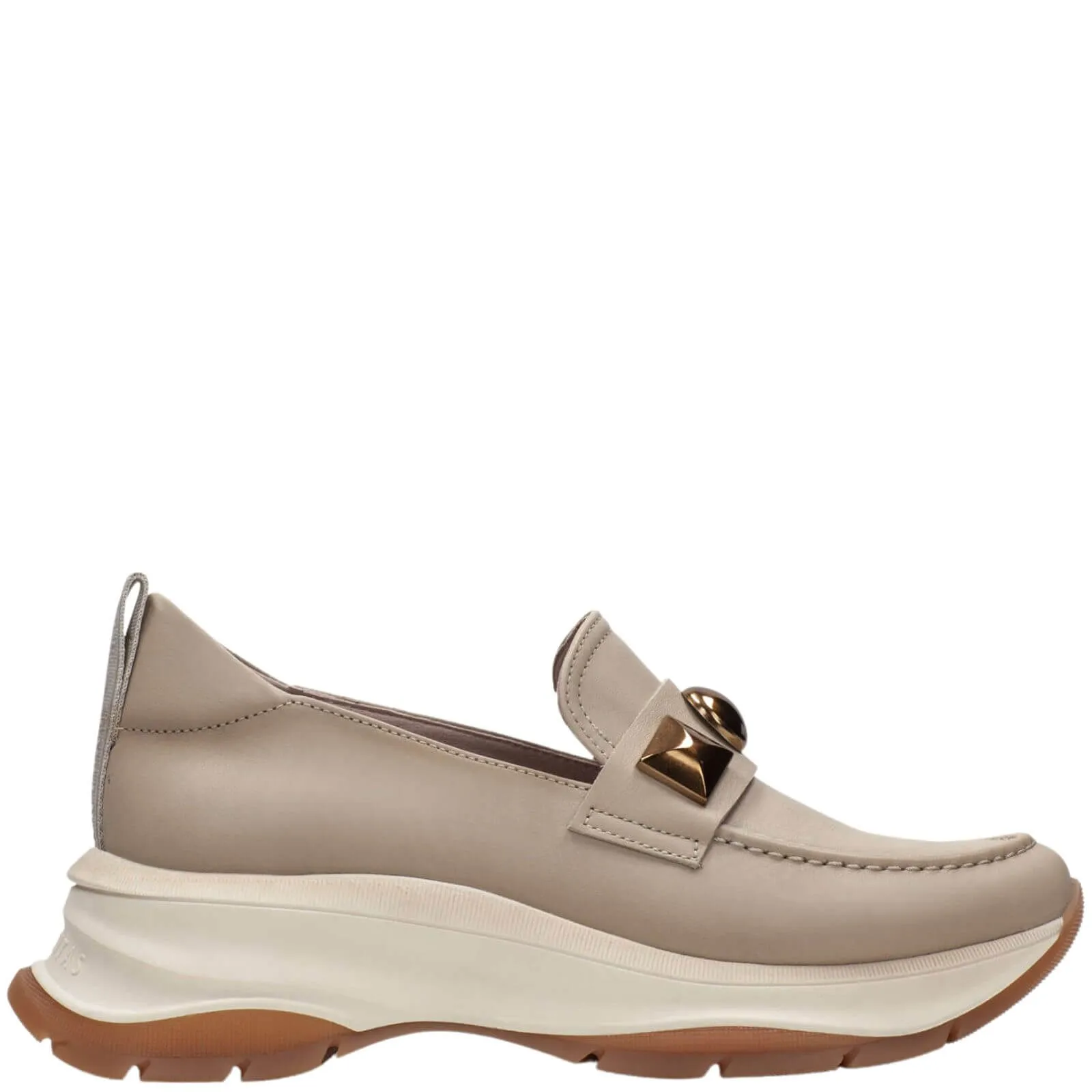 Hispanitas Cream Leather Slip On Shoes