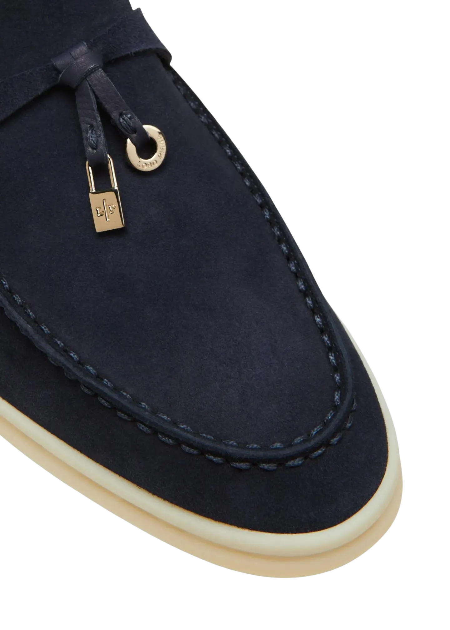 LORO PIANA Summer Charms Walk Suede Loafers Argo Blue Melane