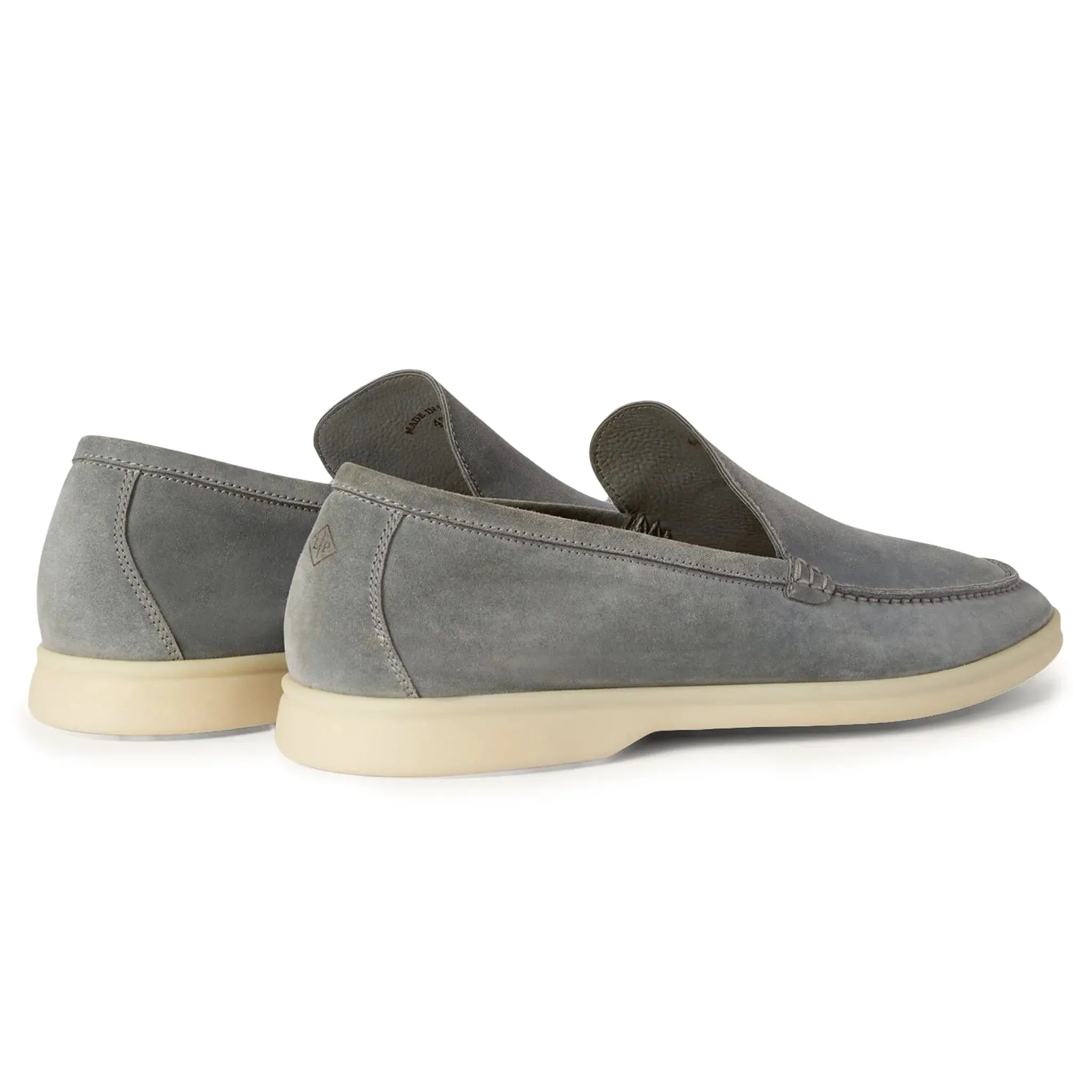 Loro Piana Summer Walk Suede Gull Grey Loafers