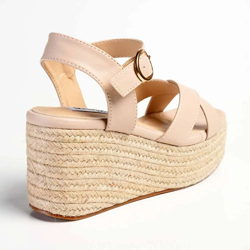 Madison Libby Espadrille Wedge Sandal - Nude