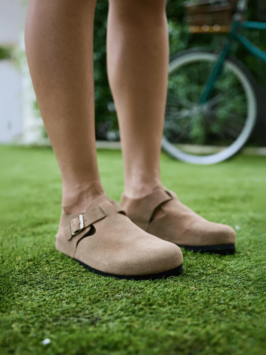 MAIBULUN | Seashore Suede Clog Loafer - Khaki