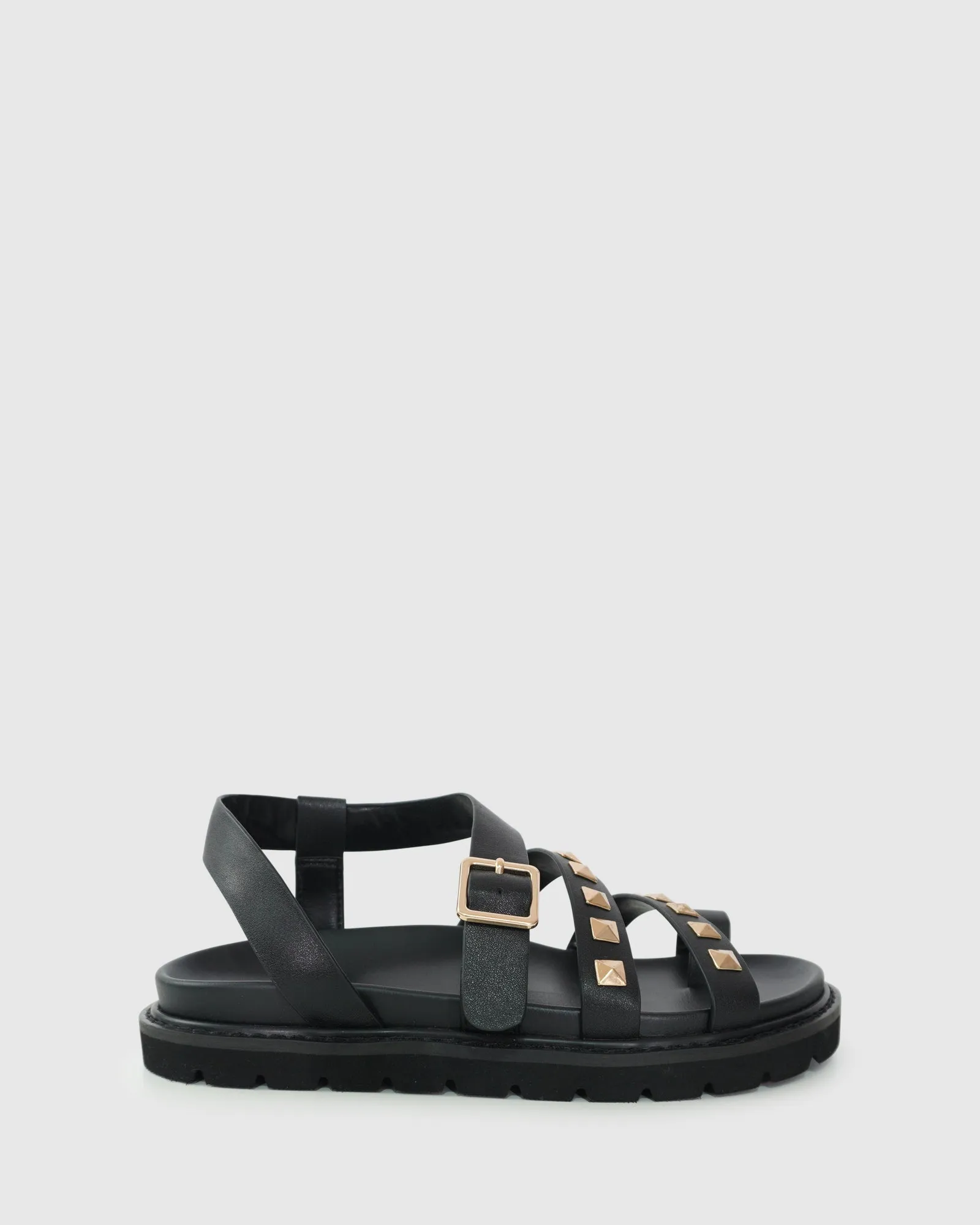 Morning Mood Chunky Stud Sandal - Black