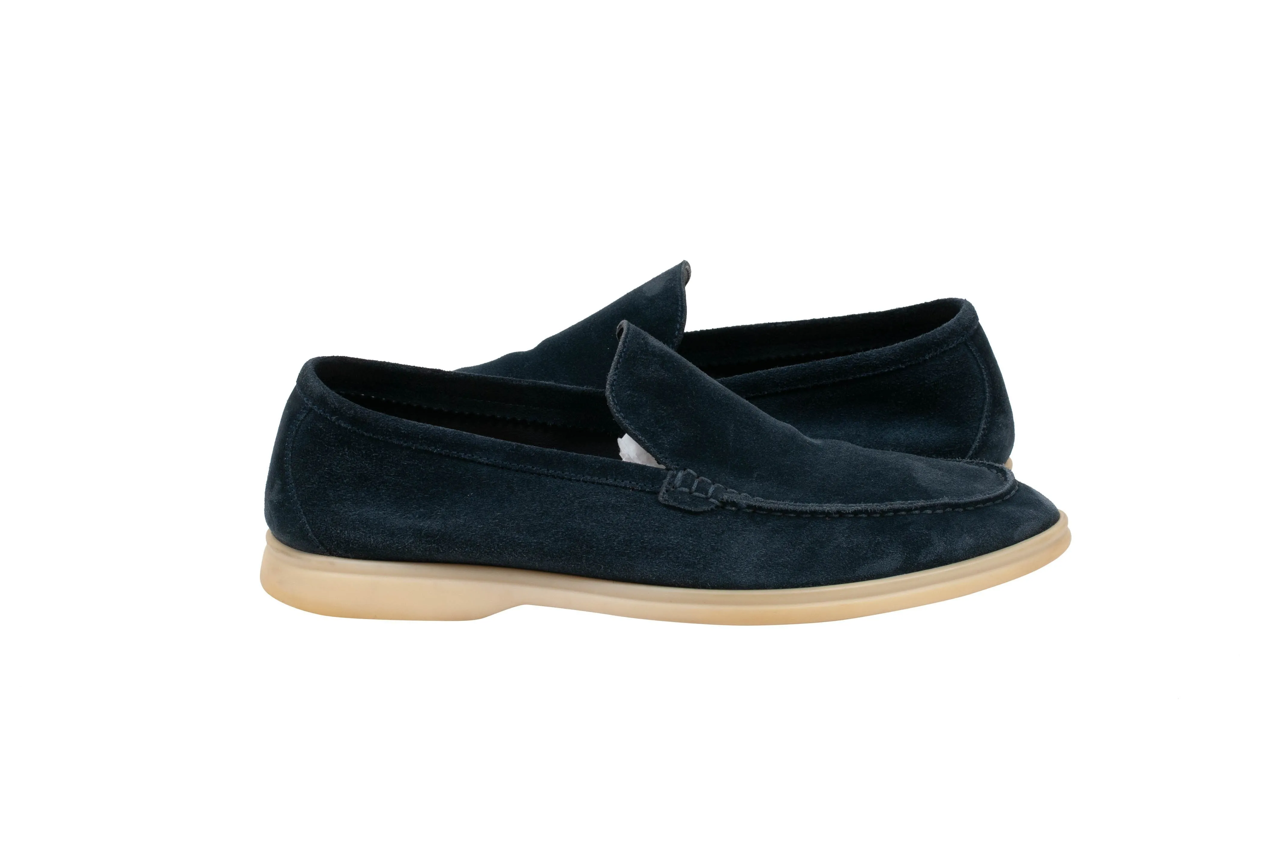 Navy Blue Suede Summer Walk Slip Ons