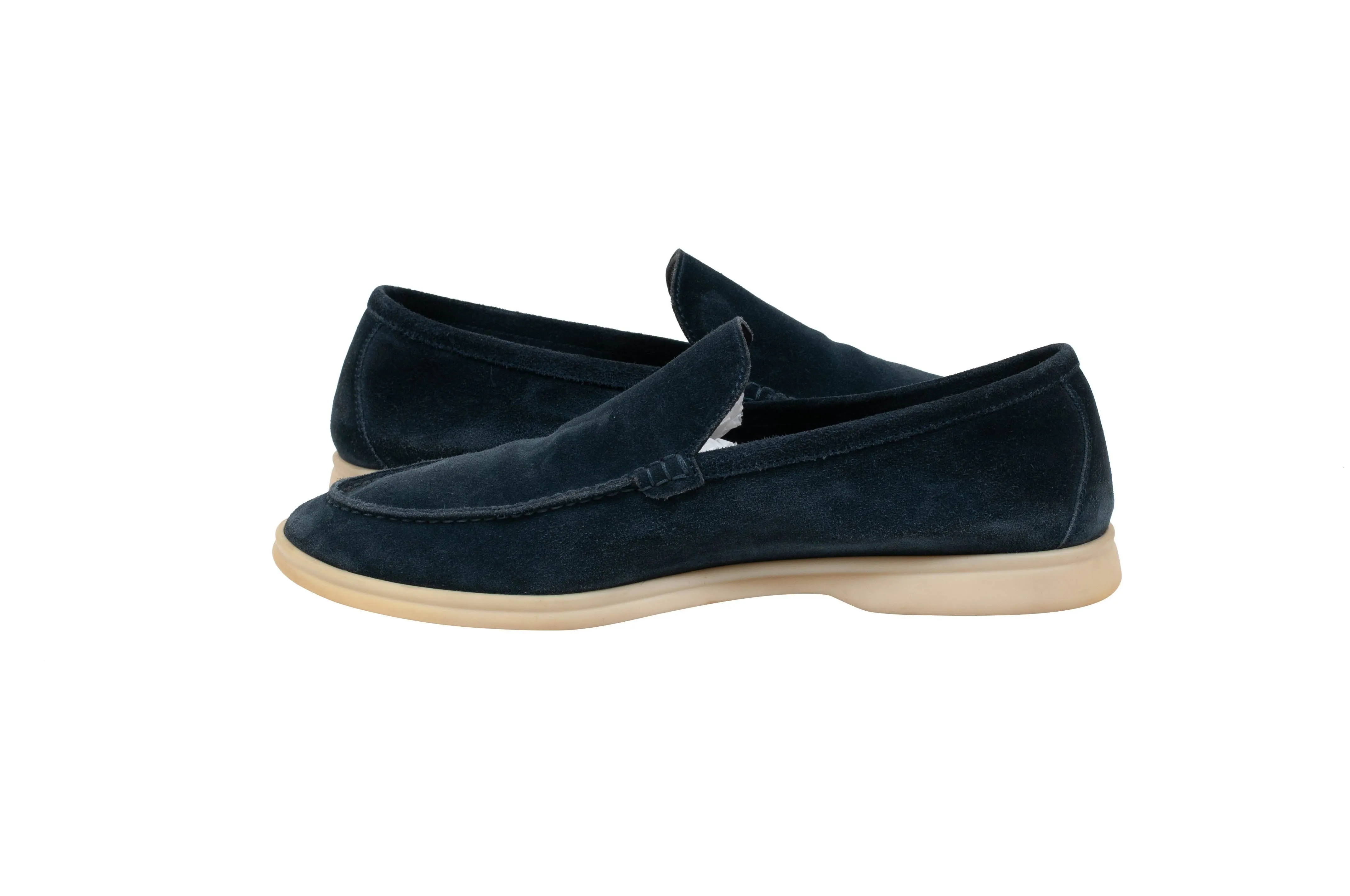 Navy Blue Suede Summer Walk Slip Ons