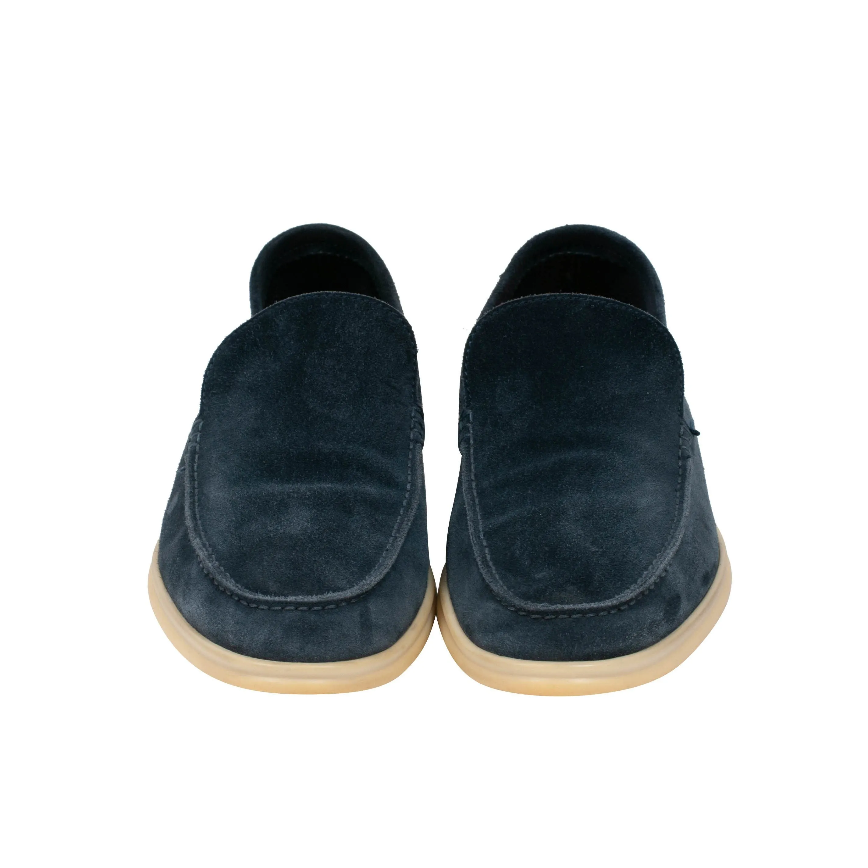 Navy Blue Suede Summer Walk Slip Ons